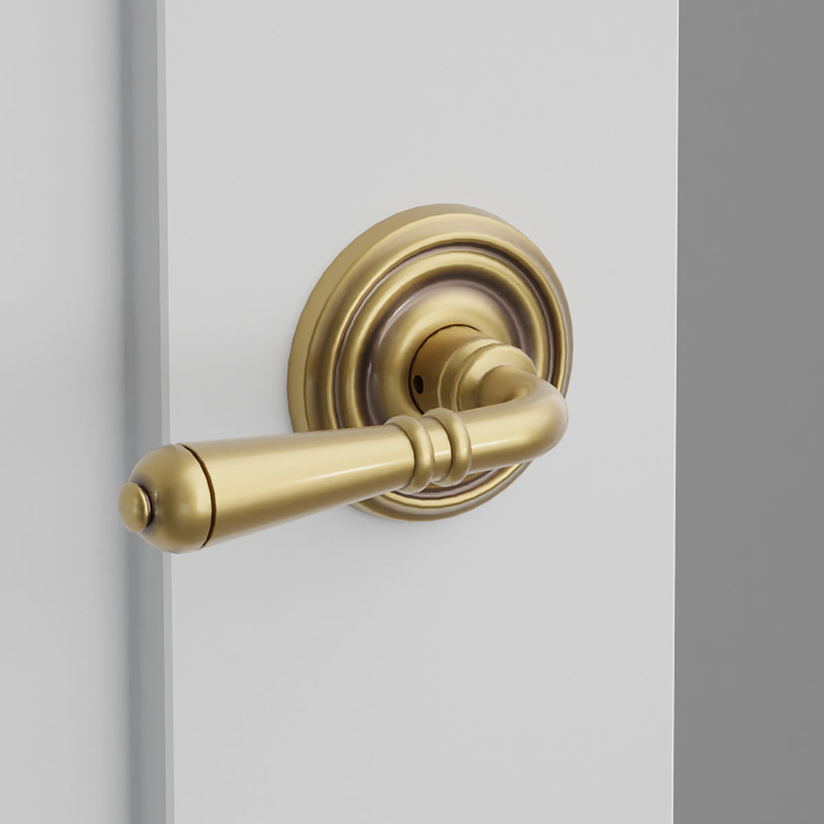 Turino Lever Interior Lockset with Regular Rosette by Emtek, Antique Brass, left handed