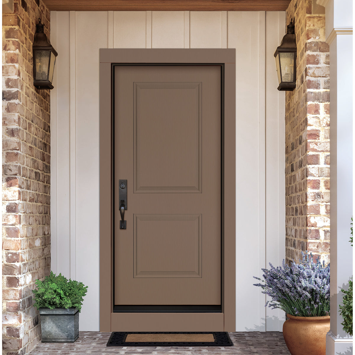 2 Panel fiberglass entry door, shown installed