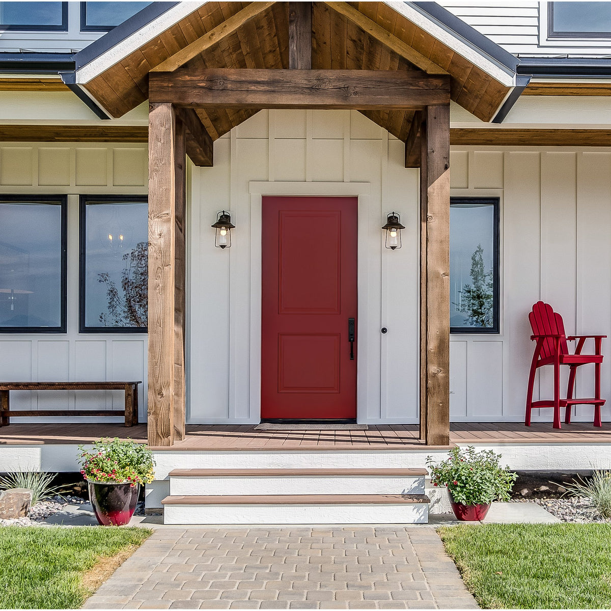 2 Panel fiberglass entry door, shown installed