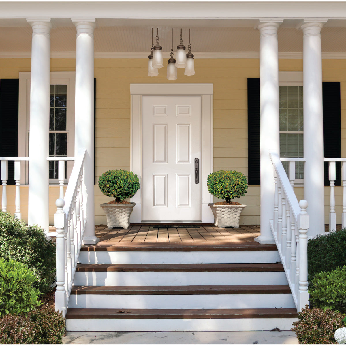 6 Panel steel entry door, shown installed
