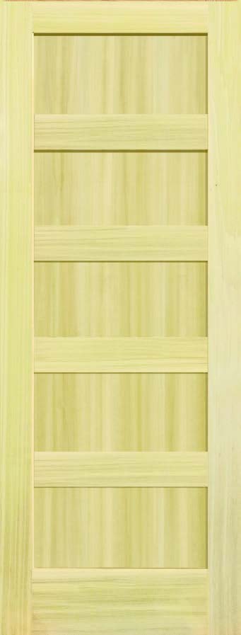 Poplar Interior Door Slab (5 Panel Shaker)