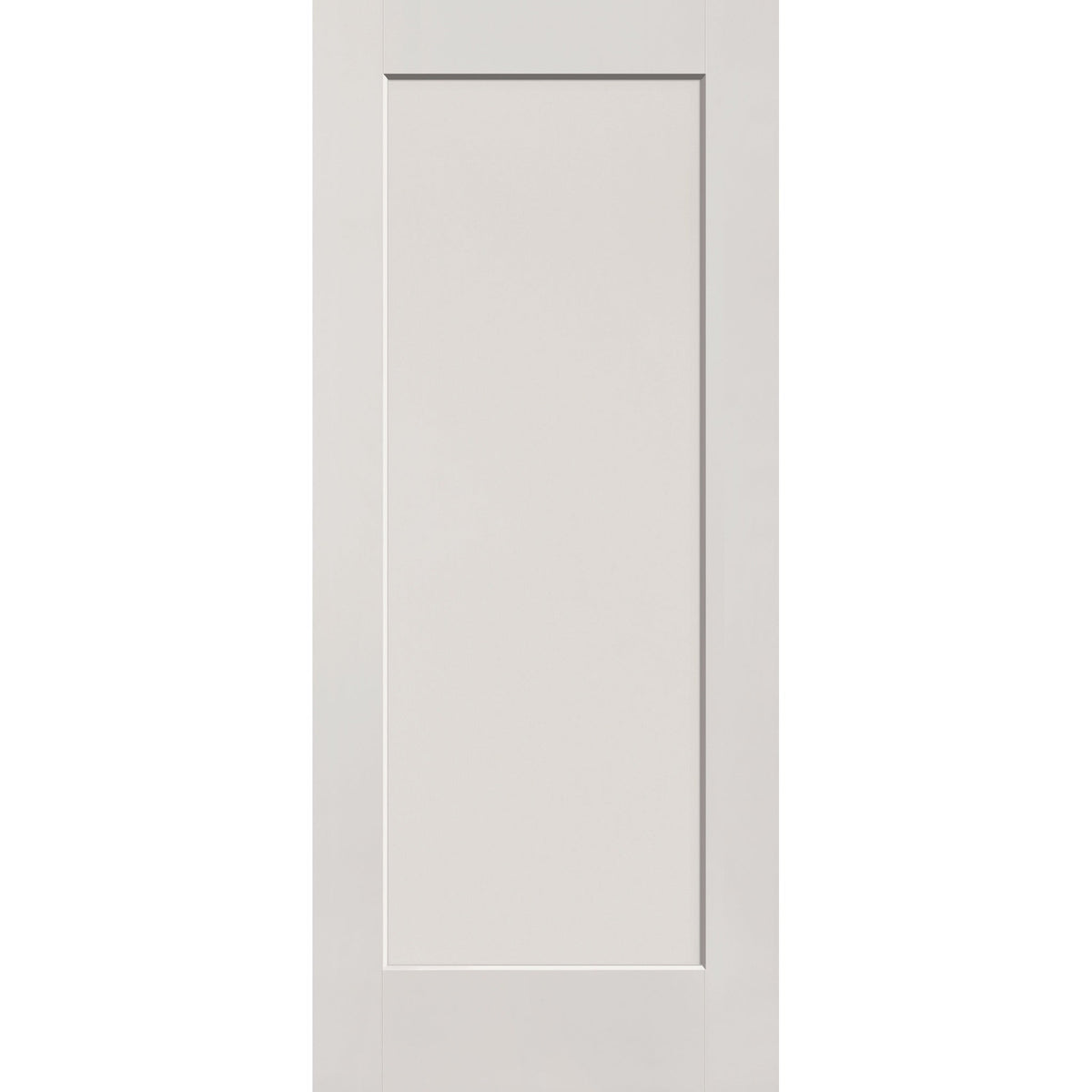 20-minute fire-rated fiberglass entry door, 1 panel shaker, 34" x 80", white satin smooth finish
