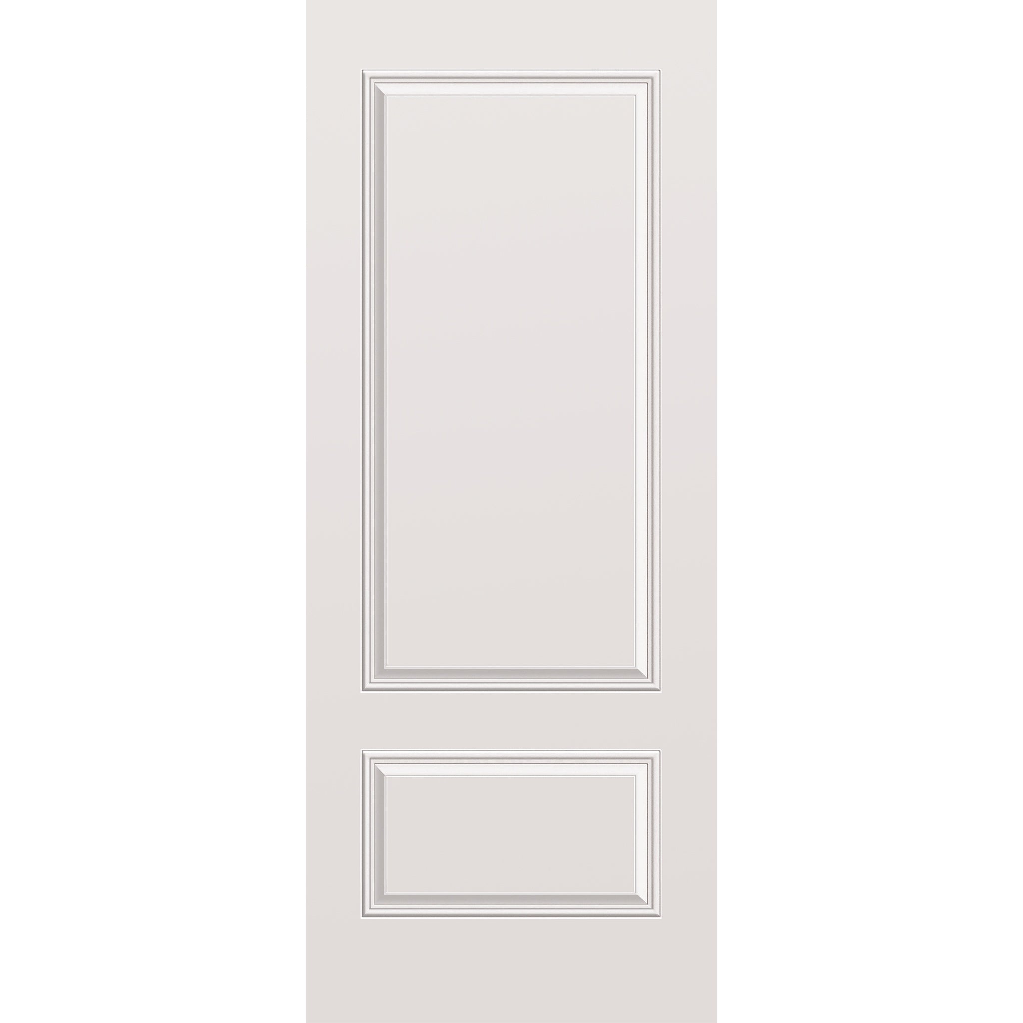 Wood edge steel entry door, 2 panel 3/4, 32" x 80", primed white finish