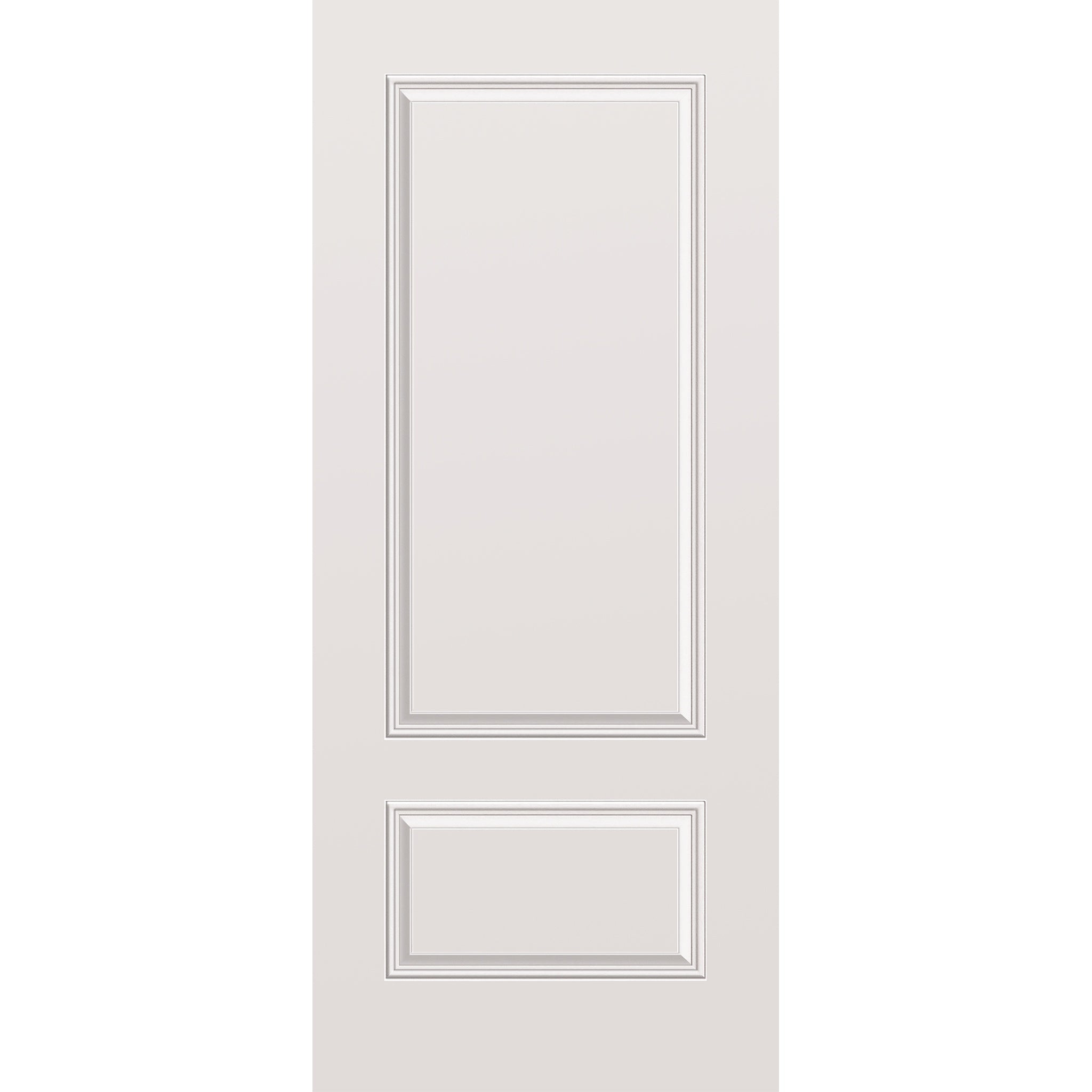 Wood edge steel entry door, 2 panel 3/4, 34" x 80", primed white finish