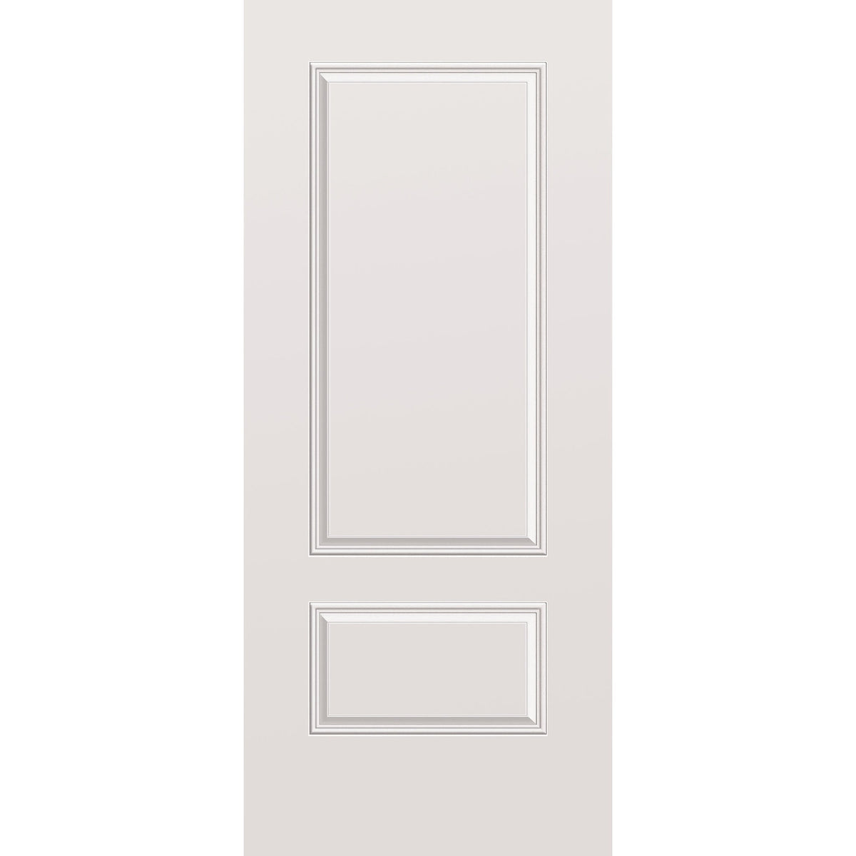 Wood edge steel entry door, 2 panel 3/4, 36" x 84", primed white finish