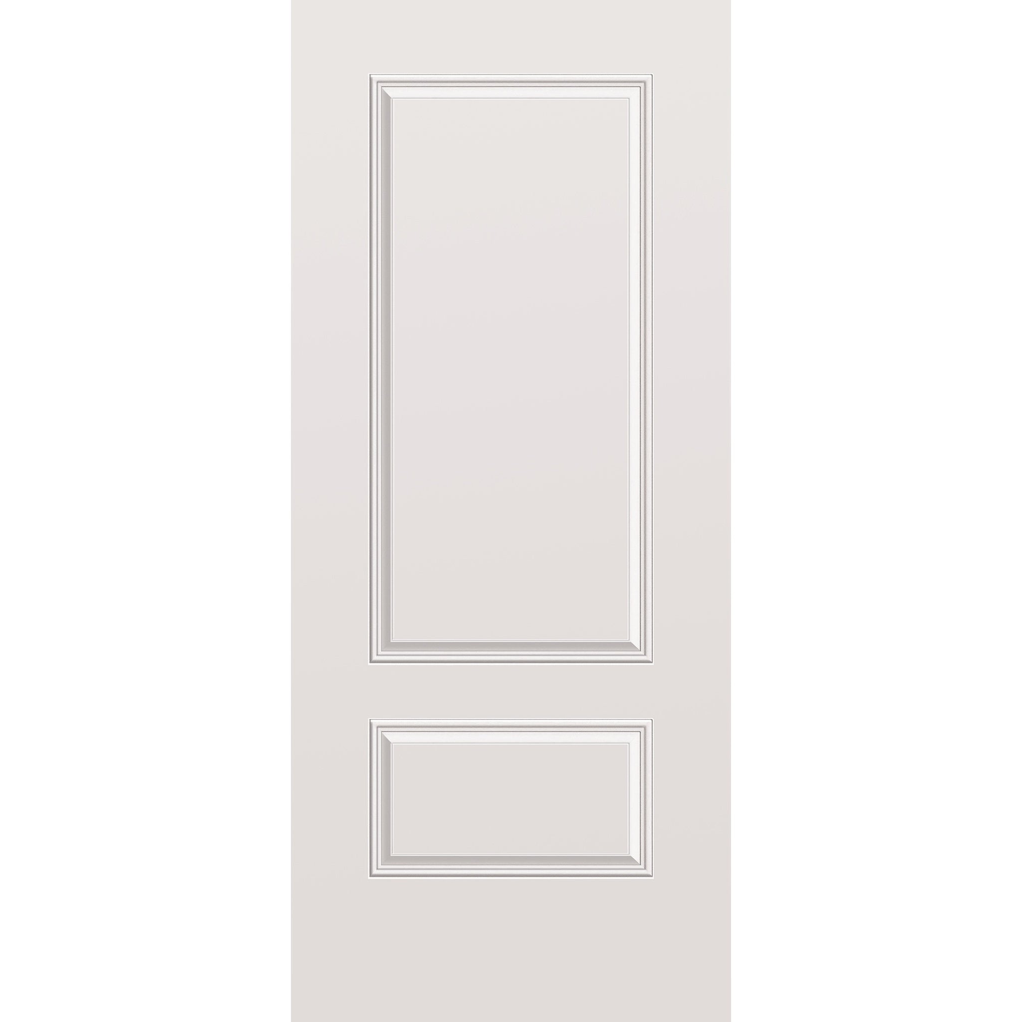 Wood edge steel entry door, 2 panel 3/4, 36" x 84", primed white finish