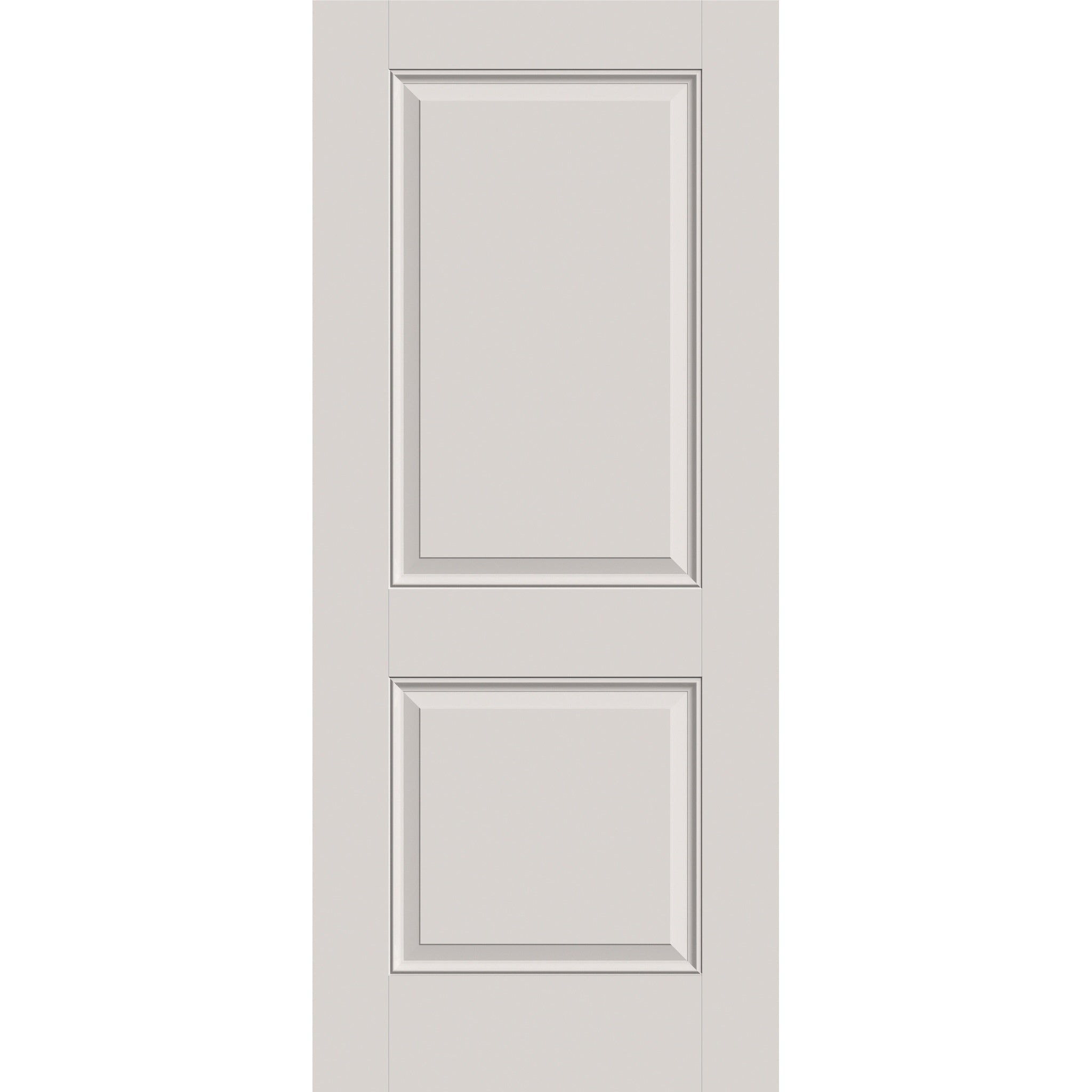 Hurricane-rated fiberglass entry door, 2 panel, 34" x 80", white satin smooth finish