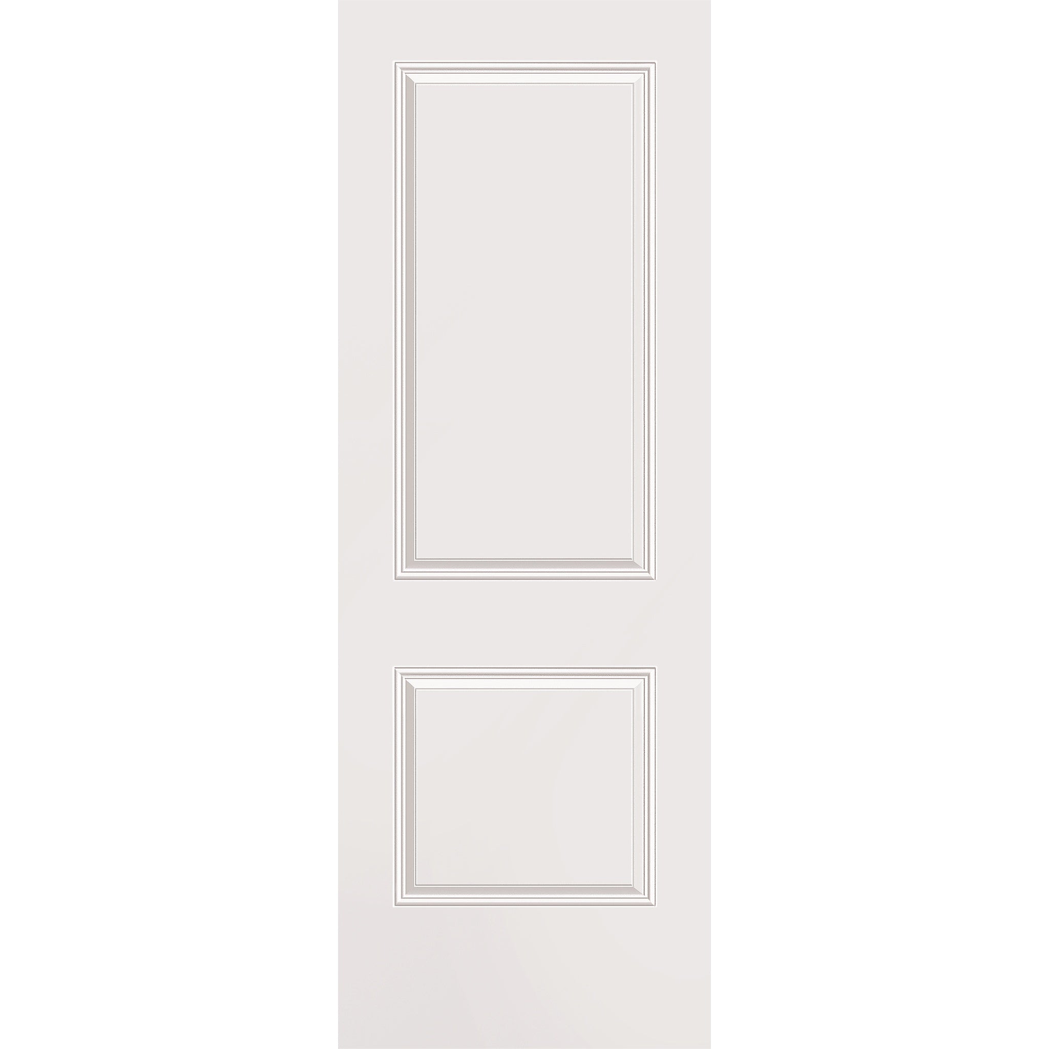 Wood edge steel entry door, 2 panel, 34" x 96", primed white finish