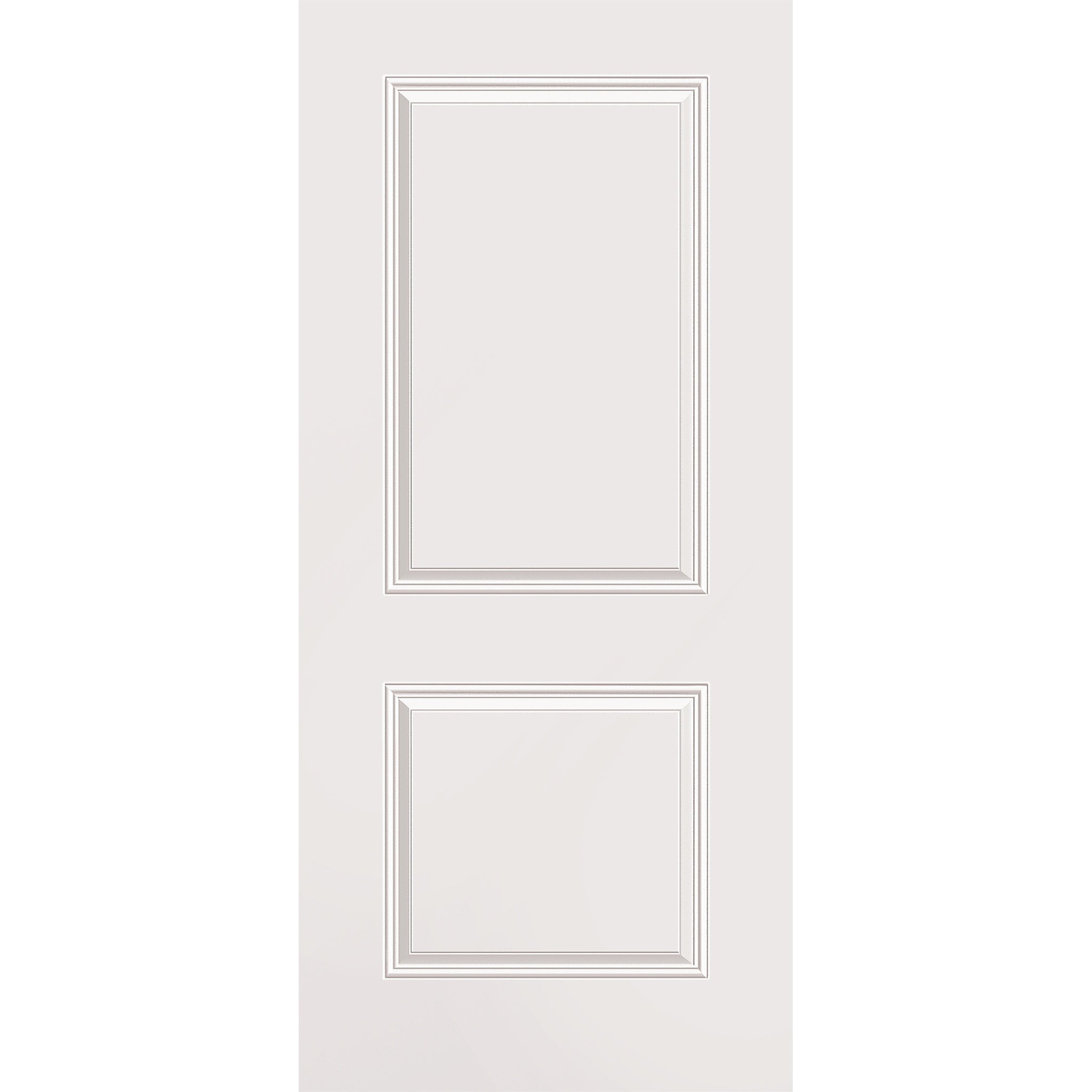 Wood edge steel entry door, 2 panel, 36" x 80", primed white finish