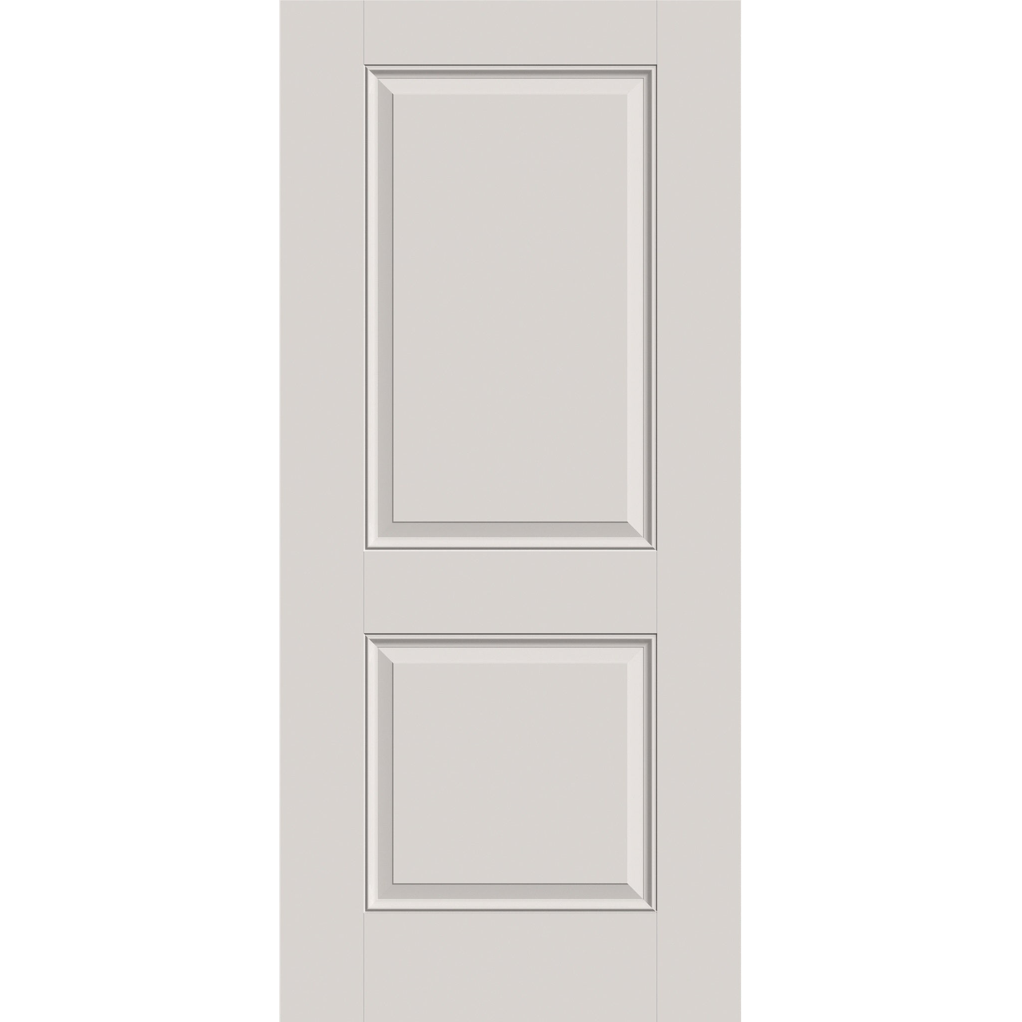 Hurricane-rated fiberglass entry door, 2 panel, 36" x 80", white satin smooth finish