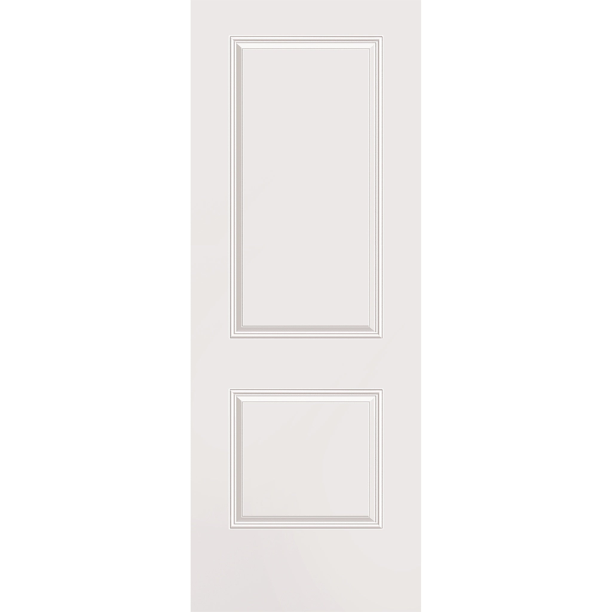 Wood edge steel entry door, 2 panel, 36" x 96", primed white finish
