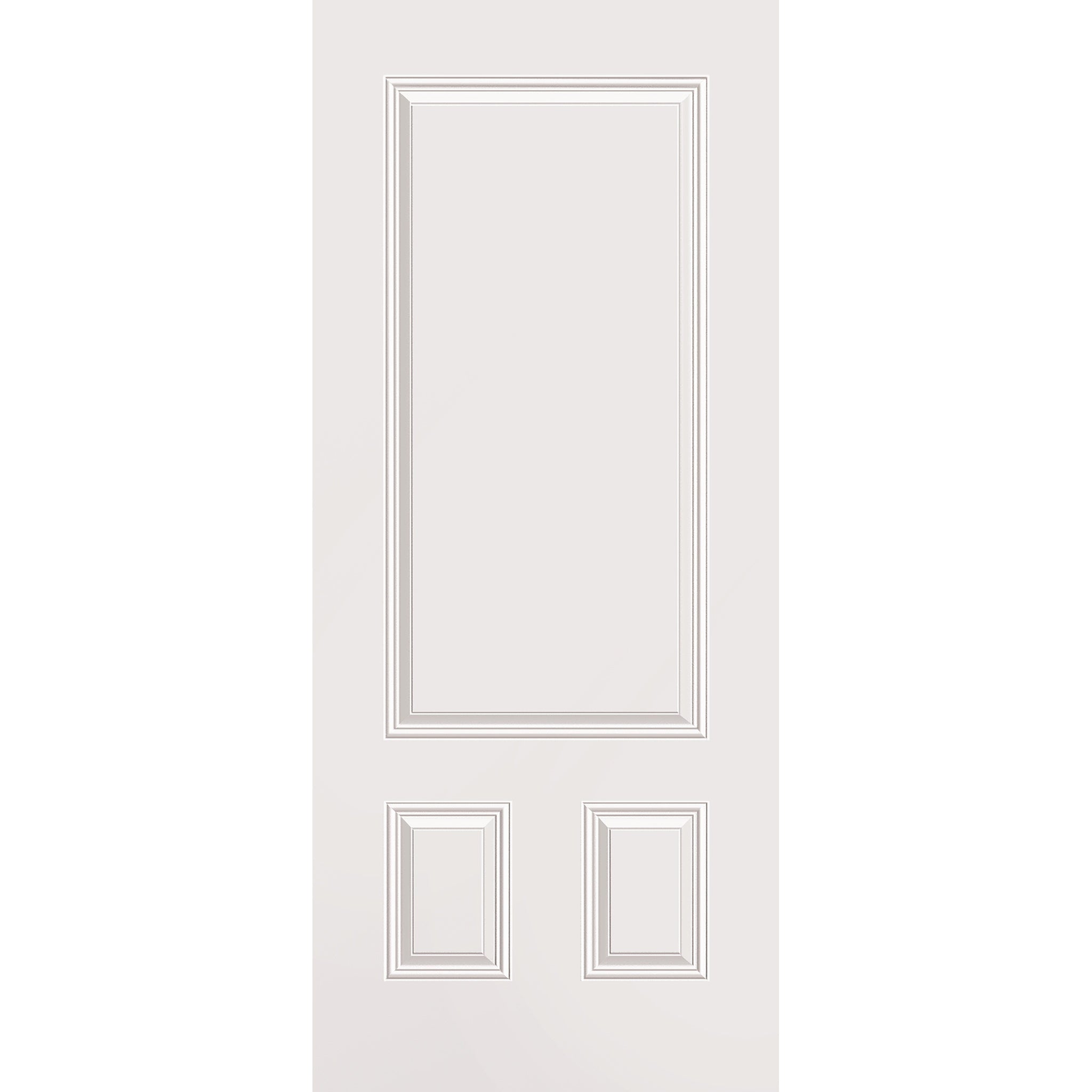 Steel edge entry door, 3 panel 3/4, 34" x 80", primed white finish