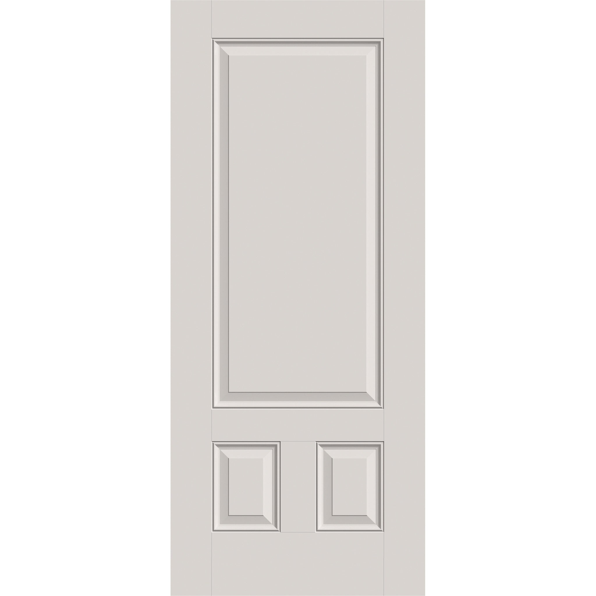 Fiberglass entry door, 3 panel 3/4, 34" x 80", white satin smooth finish