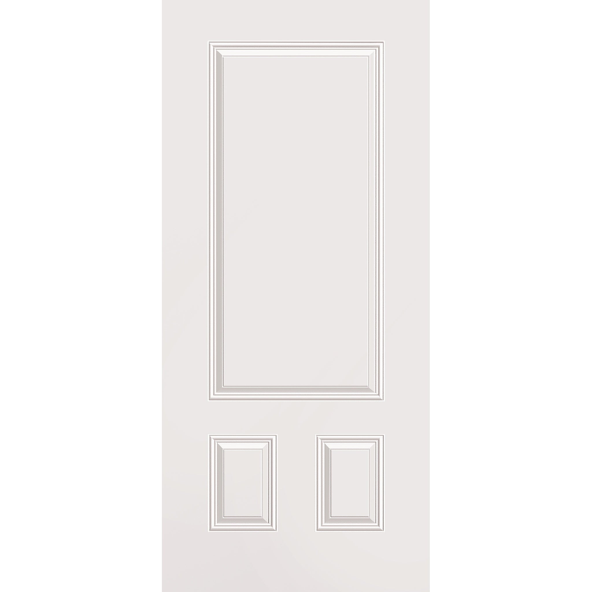 Steel edge entry door, 3 panel 3/4, 36" x 80", primed white finish
