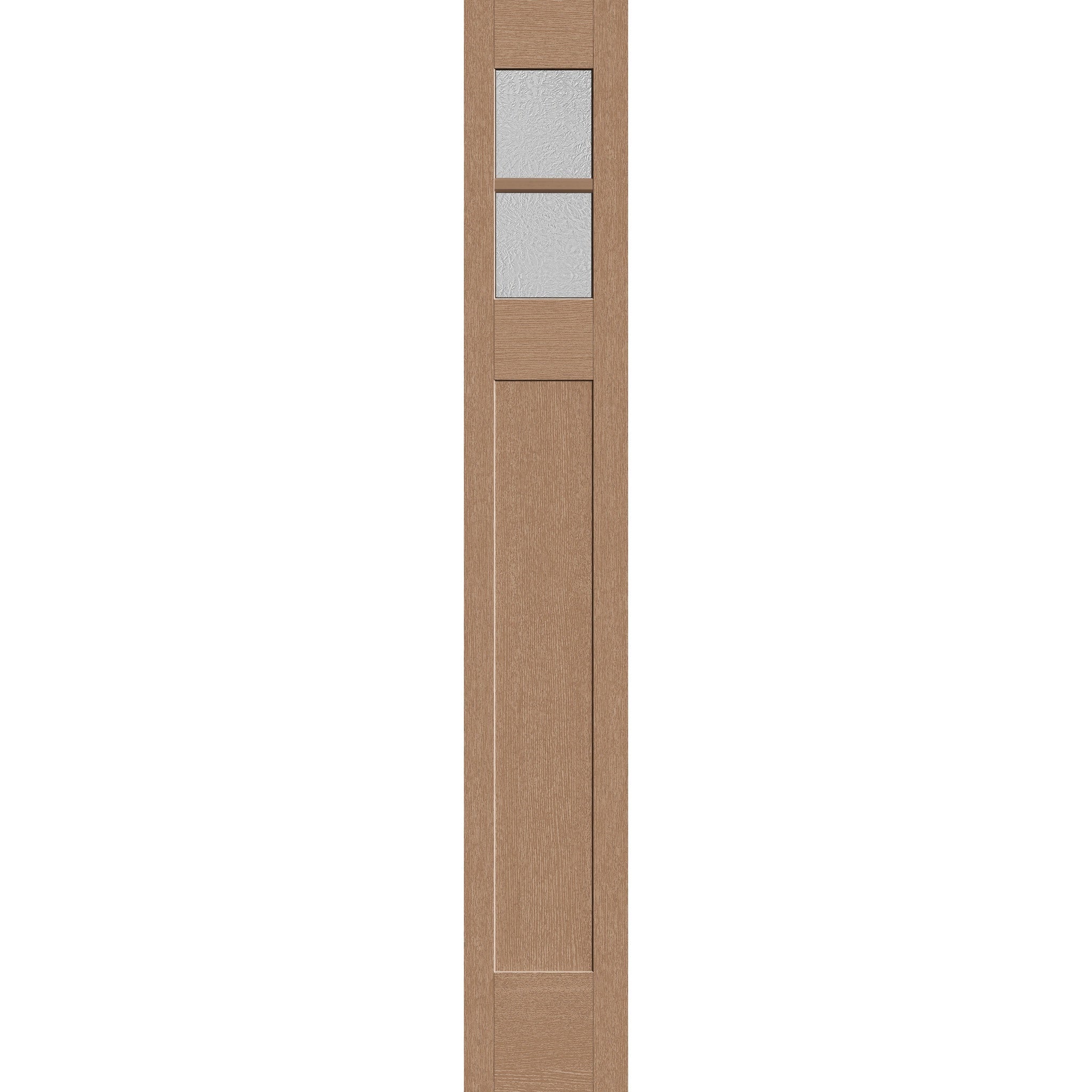 Micro-Granite flush glazed fiberglass sidelite panel, Craftsman, 12" x 80", tan woodgrain finish