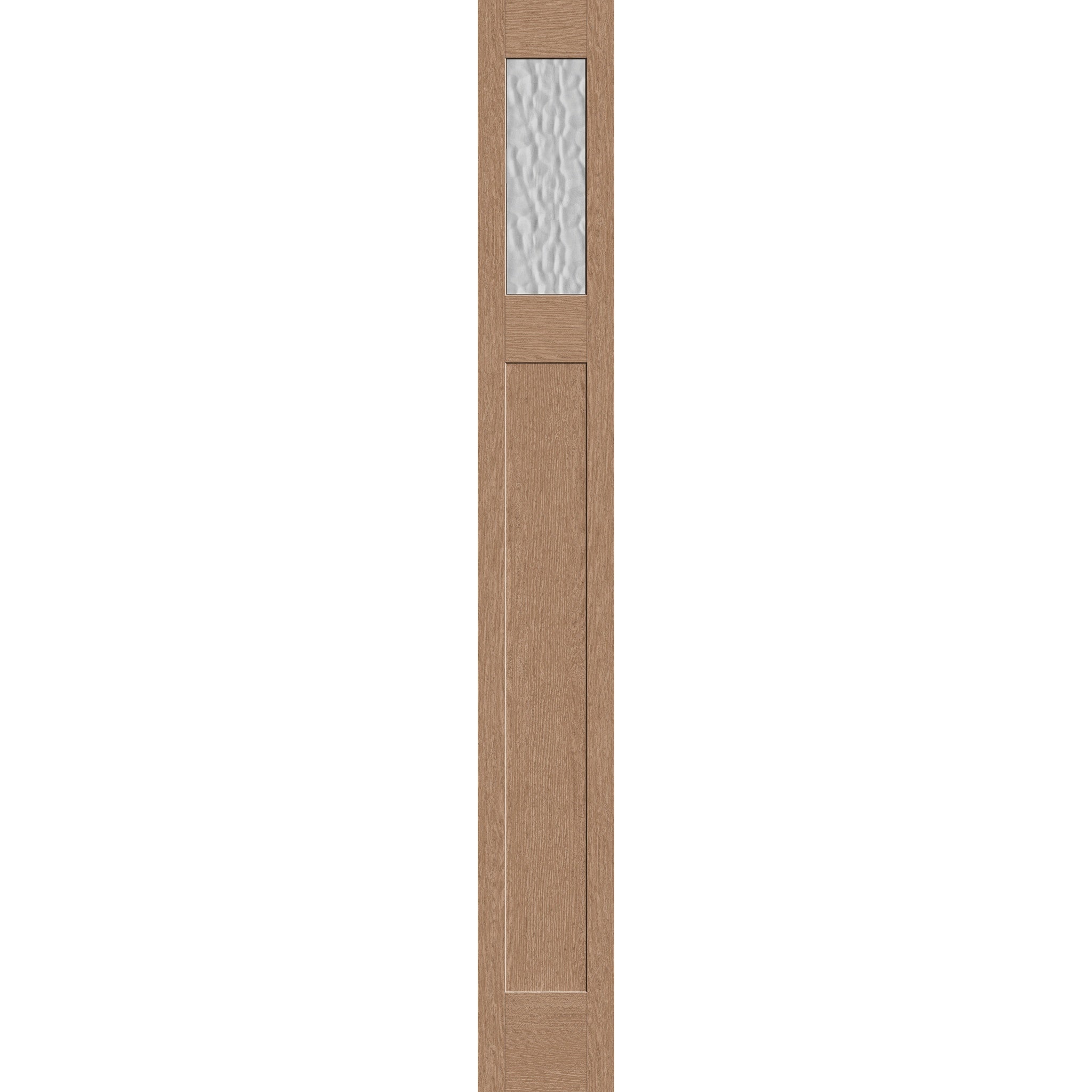Vapor flush glazed fiberglass sidelite panel, Craftsman, 12" x 96", tan woodgrain finish