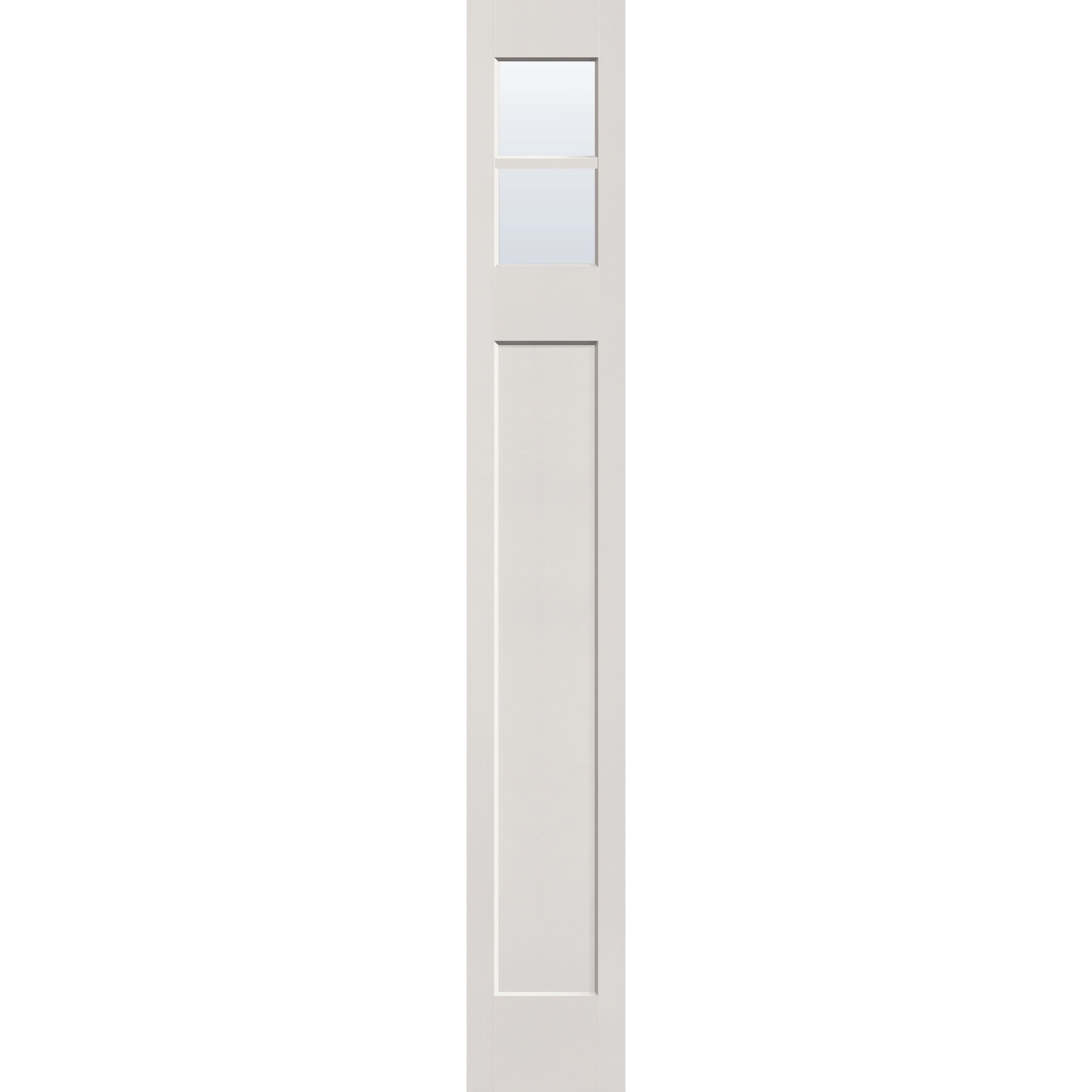 Clear flush glazed hurricane-rated fiberglass sidelite panel, Craftsman, 14" x 96", white satin smooth finish