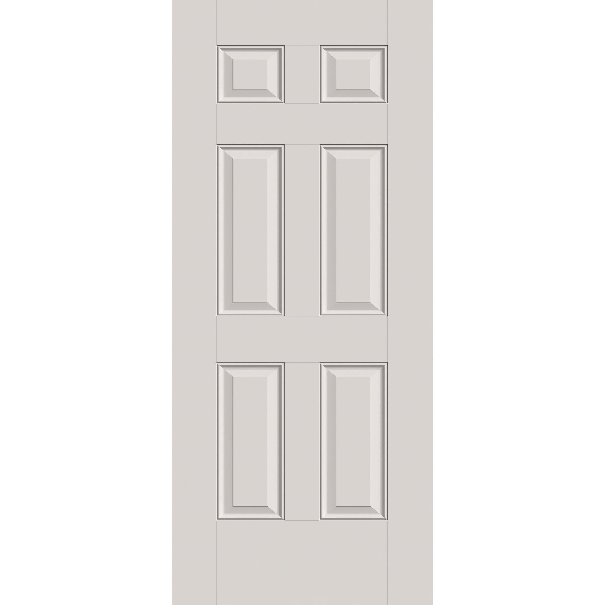 Fiberglass entry door, 6 panel ada, 36" x 84", white satin smooth finish
