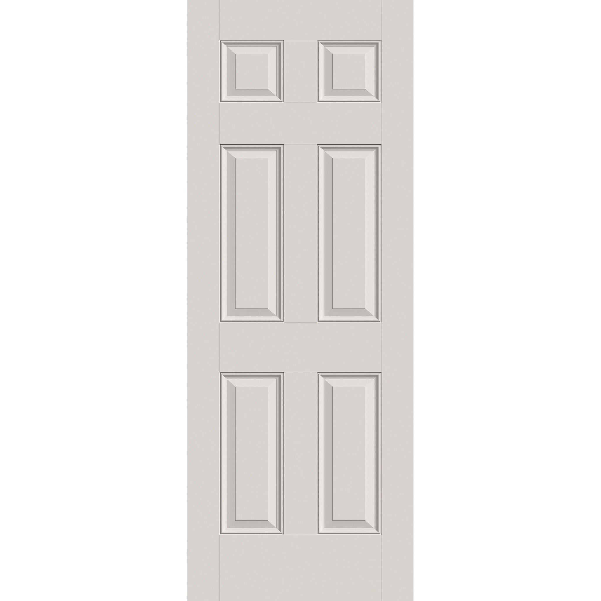 20-minute fire-rated fiberglass entry door, 6 panel, 30" x 80", white satin smooth finish