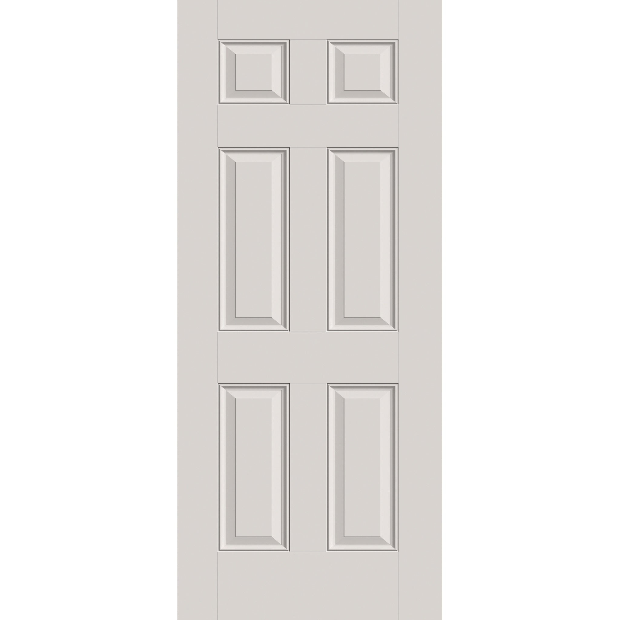 20-minute fire-rated fiberglass entry door, 6 panel, 34" x 80", white satin smooth finish