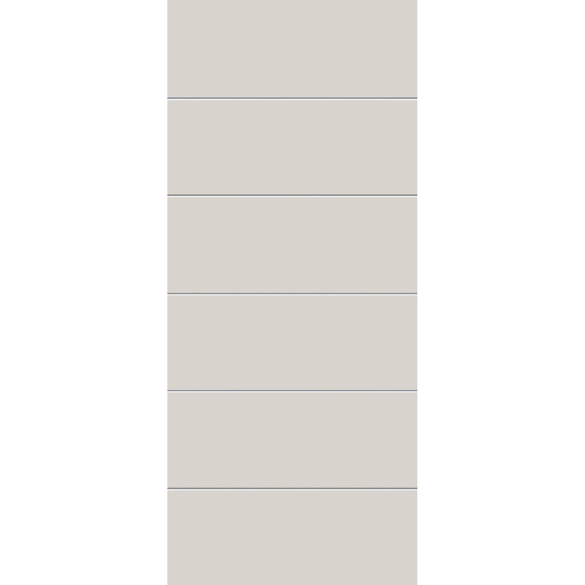Fiberglass entry door, contemporary 5, 34" x 80", white satin smooth finish