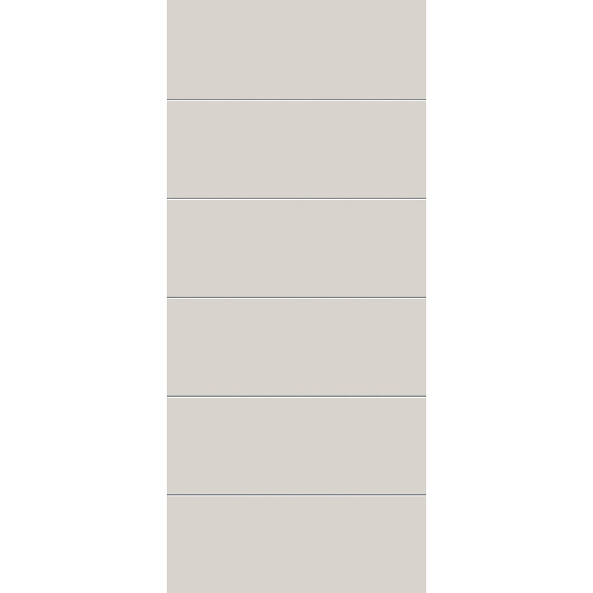 Fiberglass entry door, contemporary 5, 42" x 96", white satin smooth finish