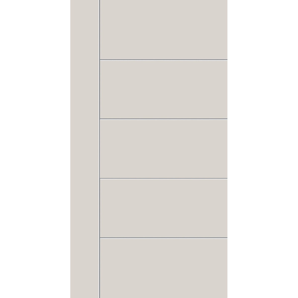 Fiberglass entry door, contemporary 14, 42" x 80", white satin smooth finish