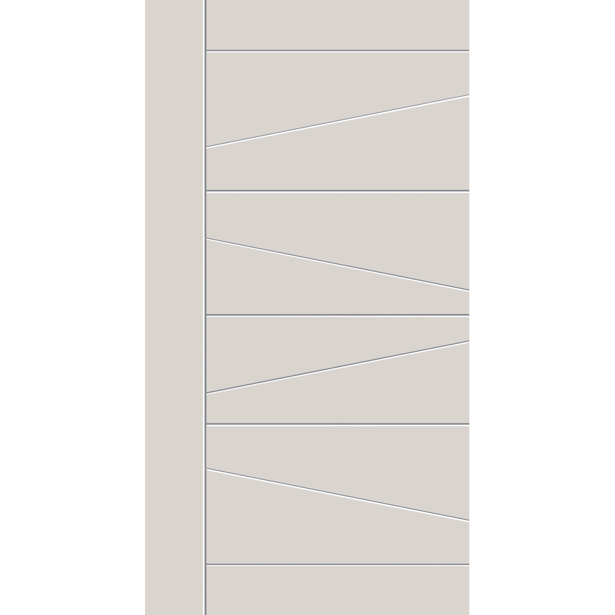 Fiberglass entry door, contemporary 29, 42" x 80", white satin smooth finish