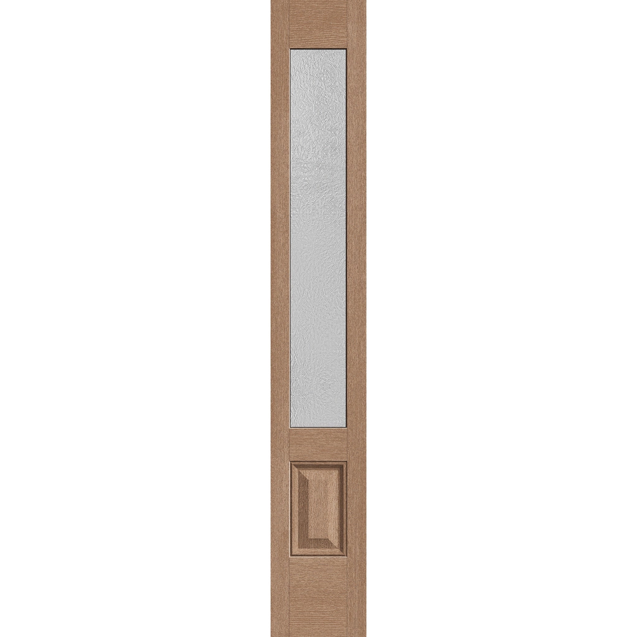 Micro-Granite flush glazed fiberglass sidelite panel, 3/4 lite, 12" x 80", tan woodgrain finish