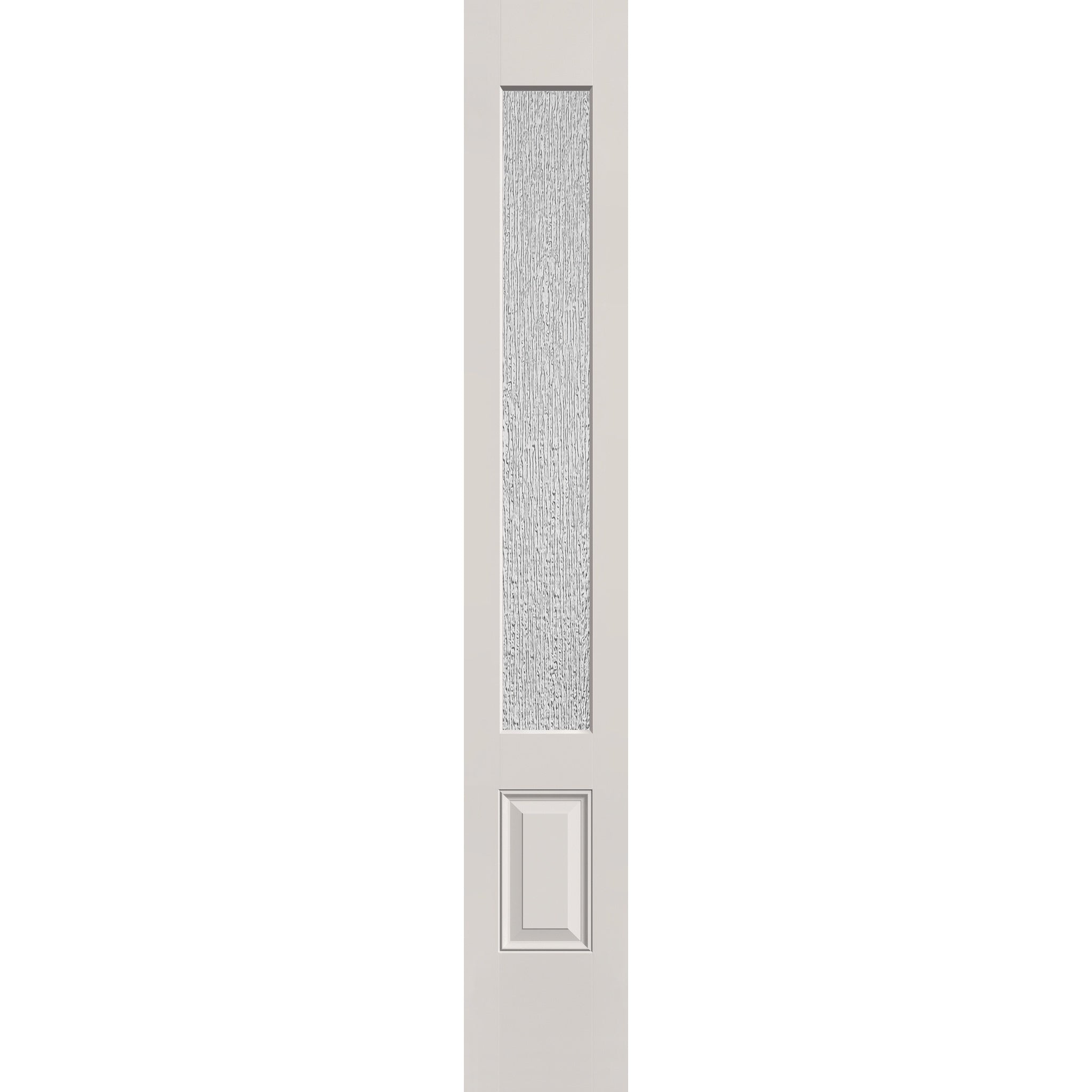 Rain flush glazed hurricane-rated fiberglass sidelite panel, 3/4 lite, 12" x 80", white satin smooth finish