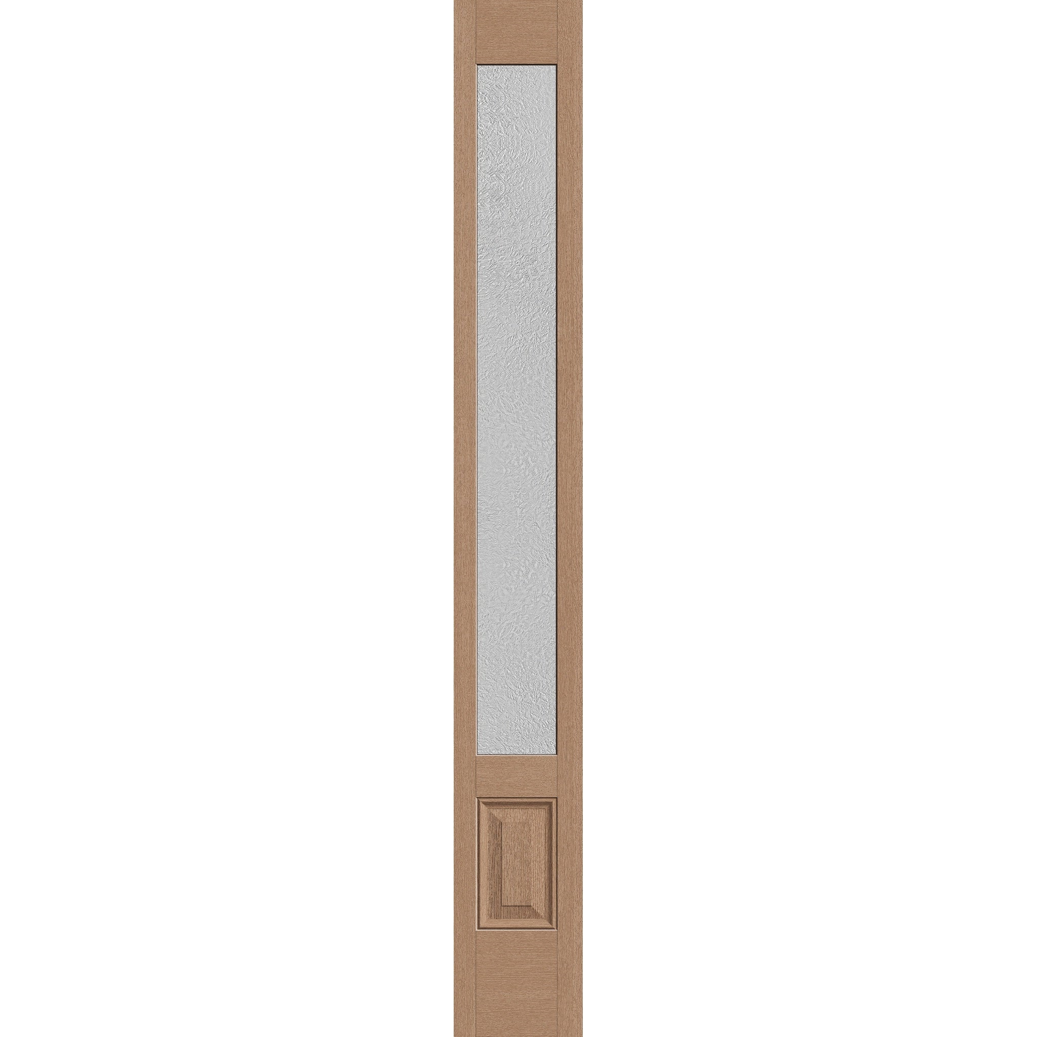 Micro-Granite flush glazed fiberglass sidelite panel, 3/4 lite, 12" x 96", tan woodgrain finish