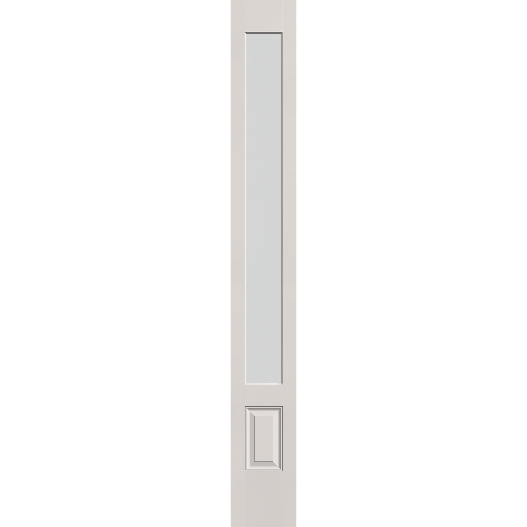 Frost flush glazed fiberglass sidelite panel, 3/4 lite, 12" x 96", white satin smooth finish