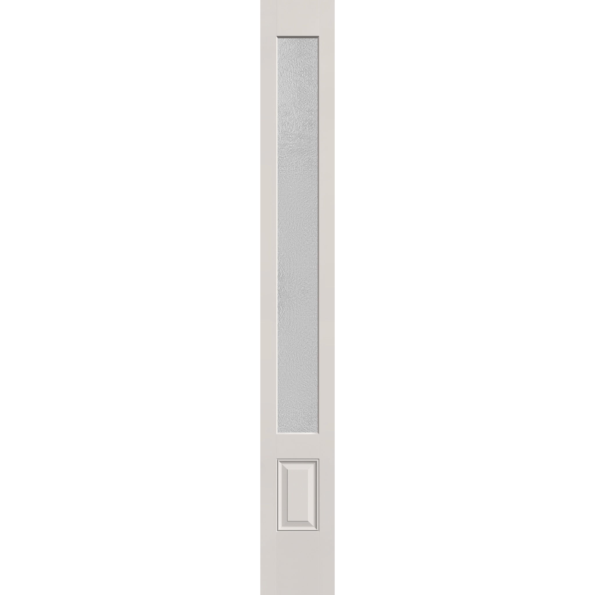 Micro-Granite flush glazed hurricane-rated fiberglass sidelite panel, 3/4 lite, 12" x 96", white satin smooth finish