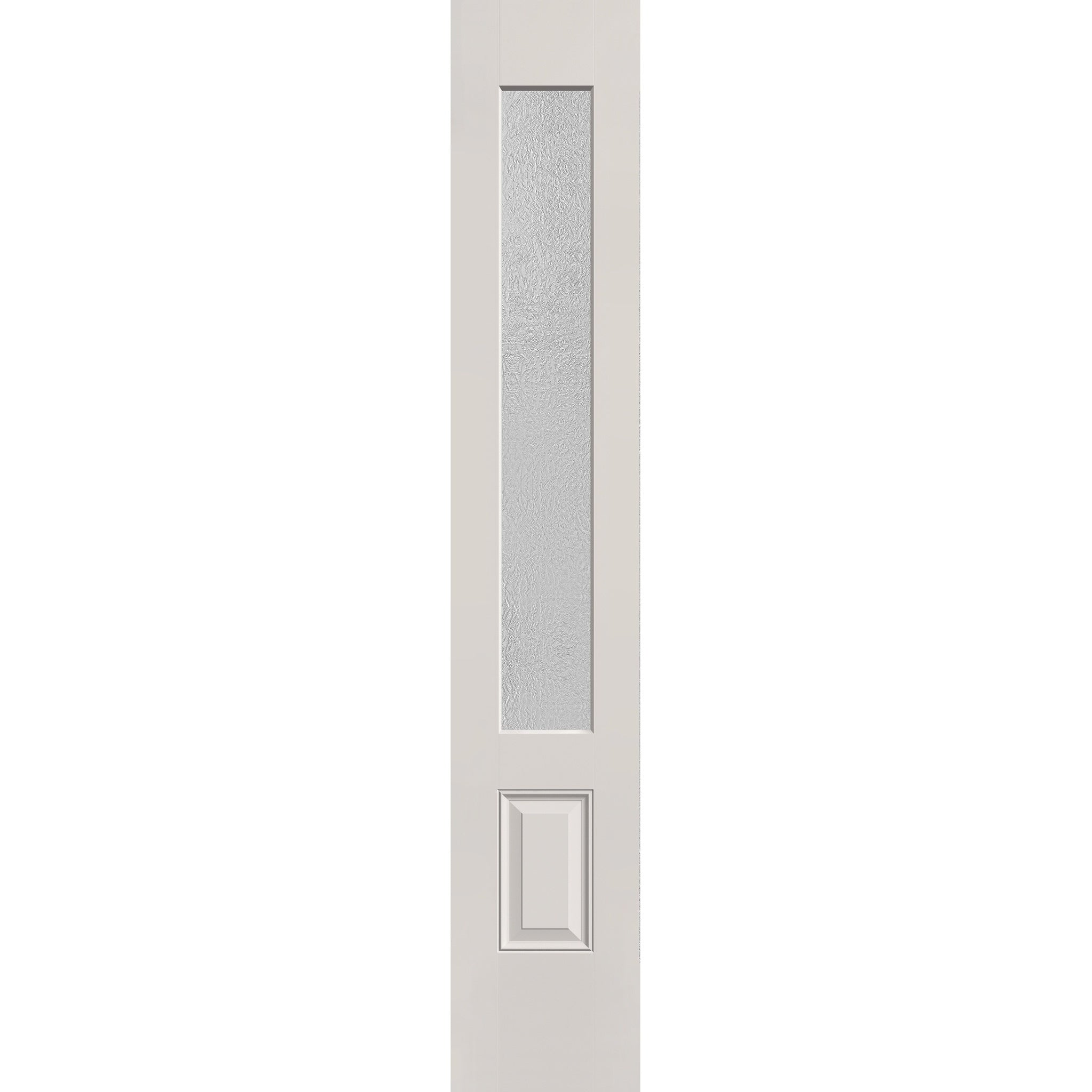 Micro-Granite flush glazed hurricane-rated fiberglass sidelite panel, 3/4 lite, 14" x 80", white satin smooth finish