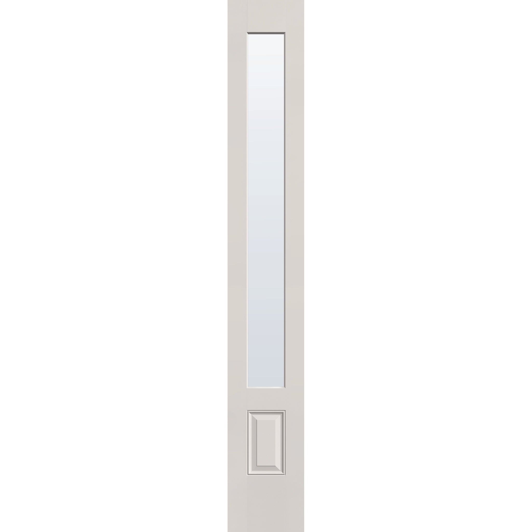 Clear flush glazed fiberglass sidelite panel, 3/4 lite, 14" x 96", white satin smooth finish