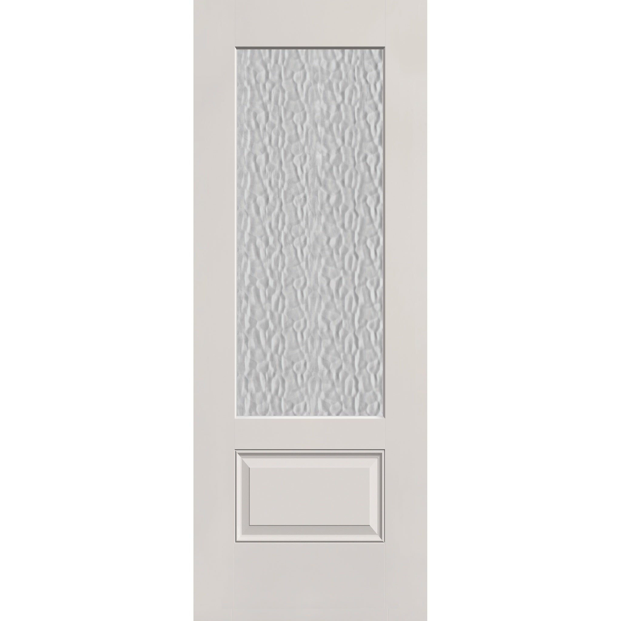 Vapor flush glazed fiberglass entry door, 3/4 lite, 30" x 80", white satin smooth finish