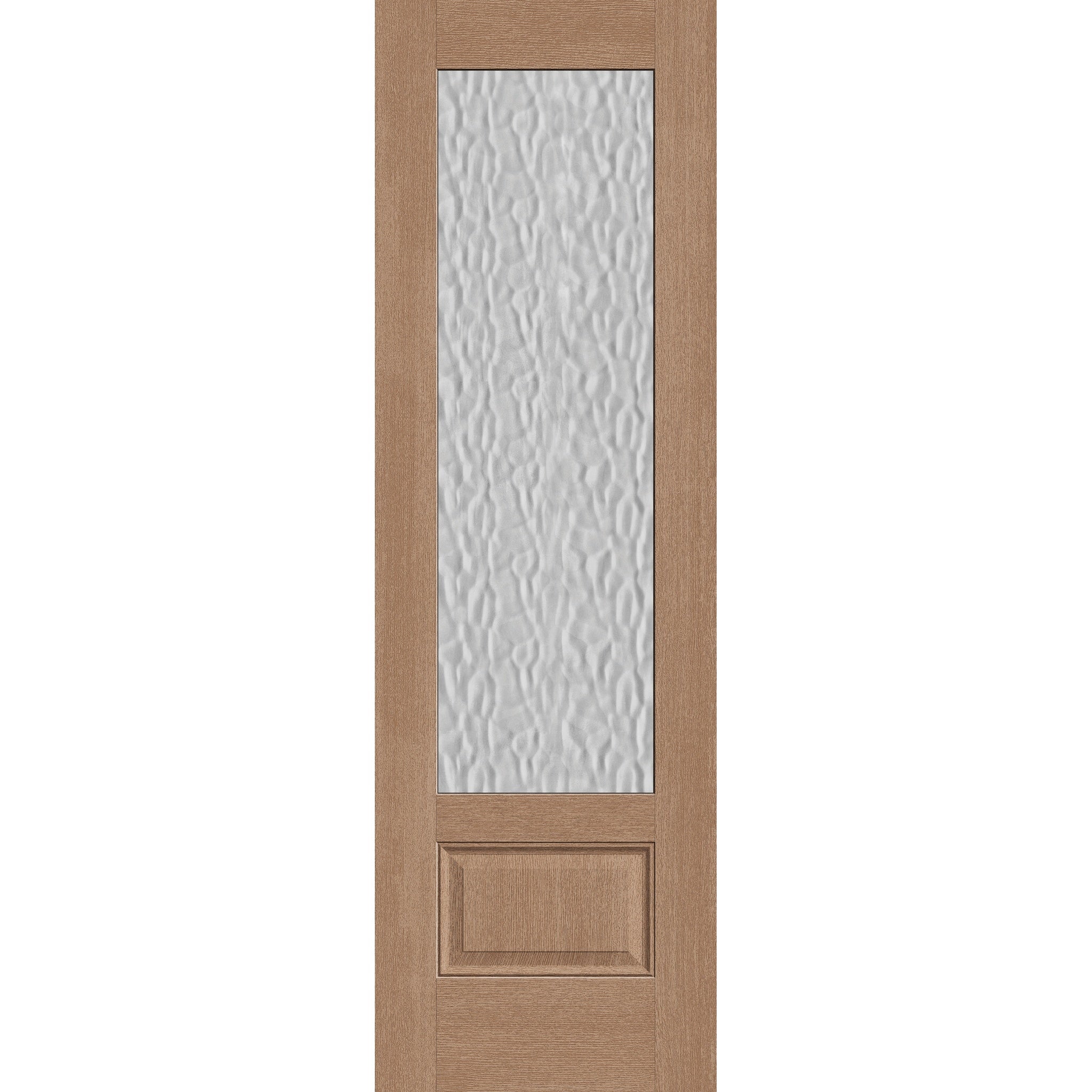 Vapor flush glazed fiberglass entry door, 3/4 lite, 30" x 96", tan woodgrain finish