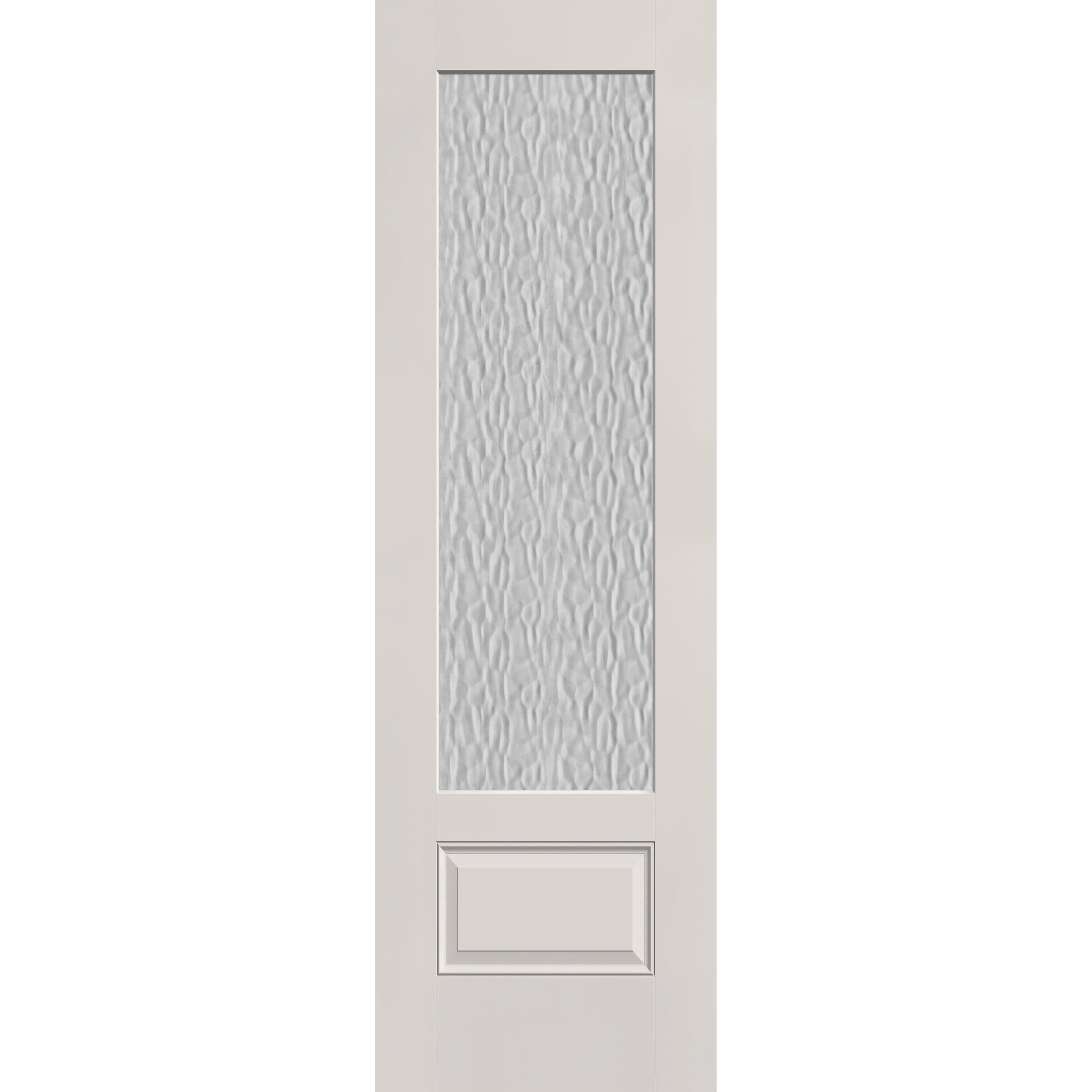 Vapor flush glazed fiberglass entry door, 3/4 lite, 30" x 96", white satin smooth finish