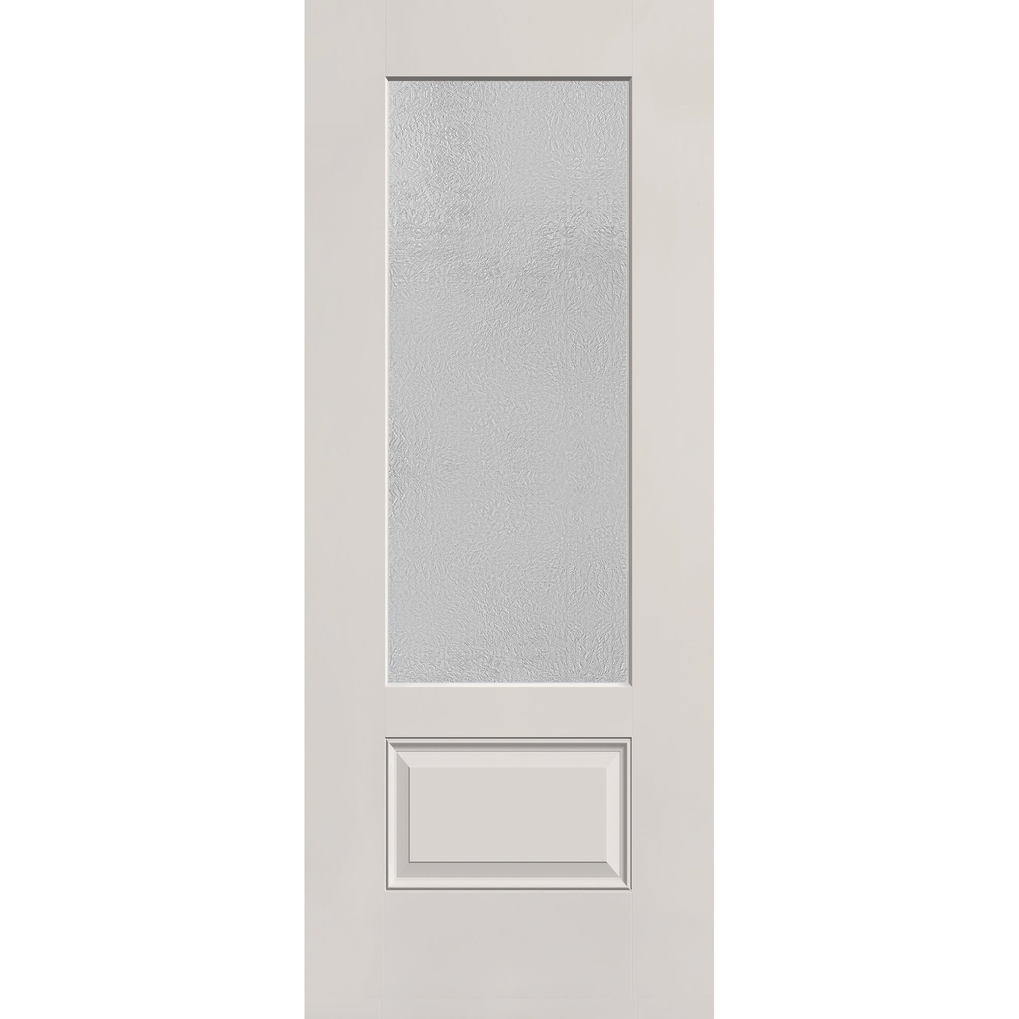 Micro-Granite flush glazed hurricane-rated fiberglass entry door, 3/4 lite, 32" x 80", white satin smooth finish