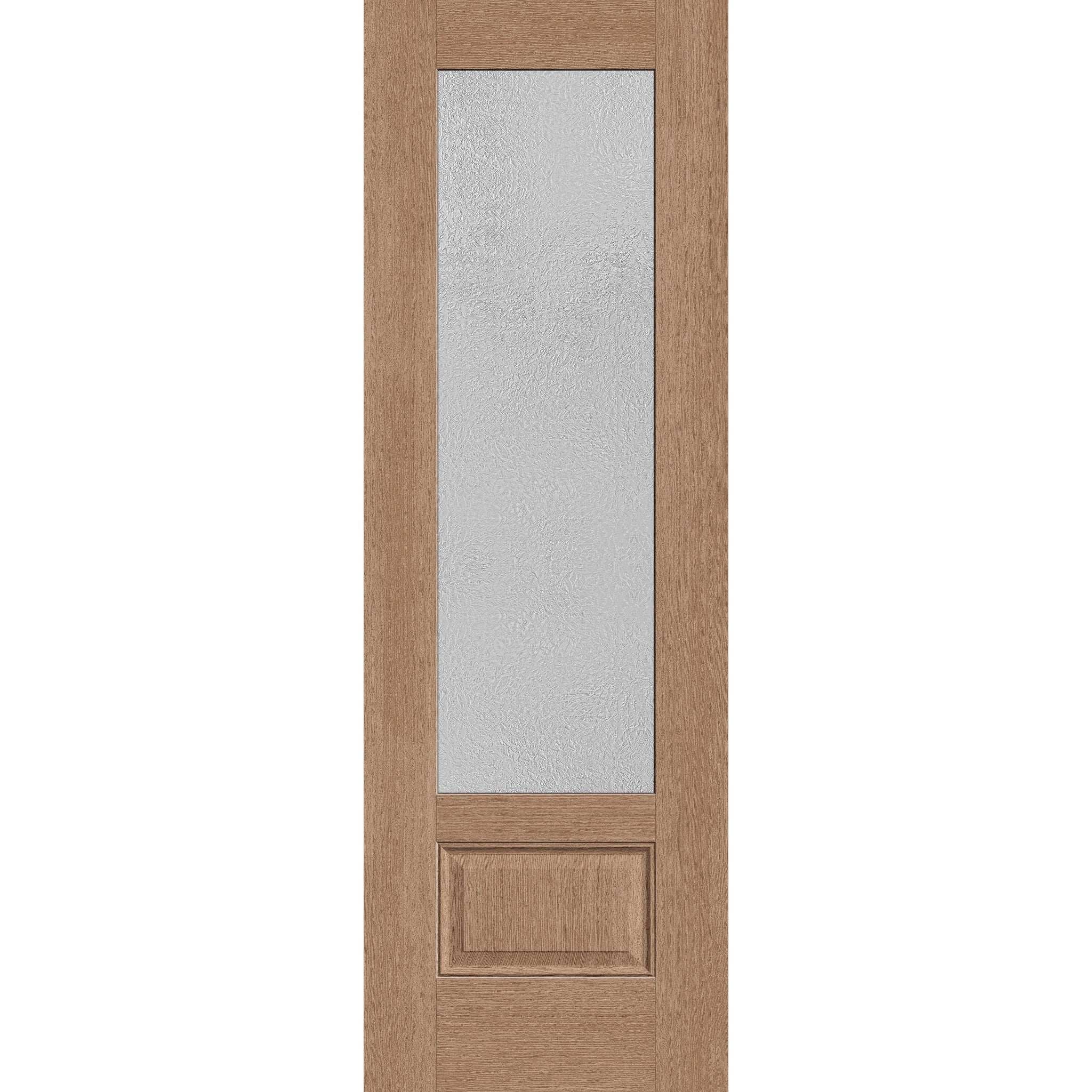 Micro-Granite flush glazed fiberglass entry door, 3/4 lite, 32" x 96", tan woodgrain finish