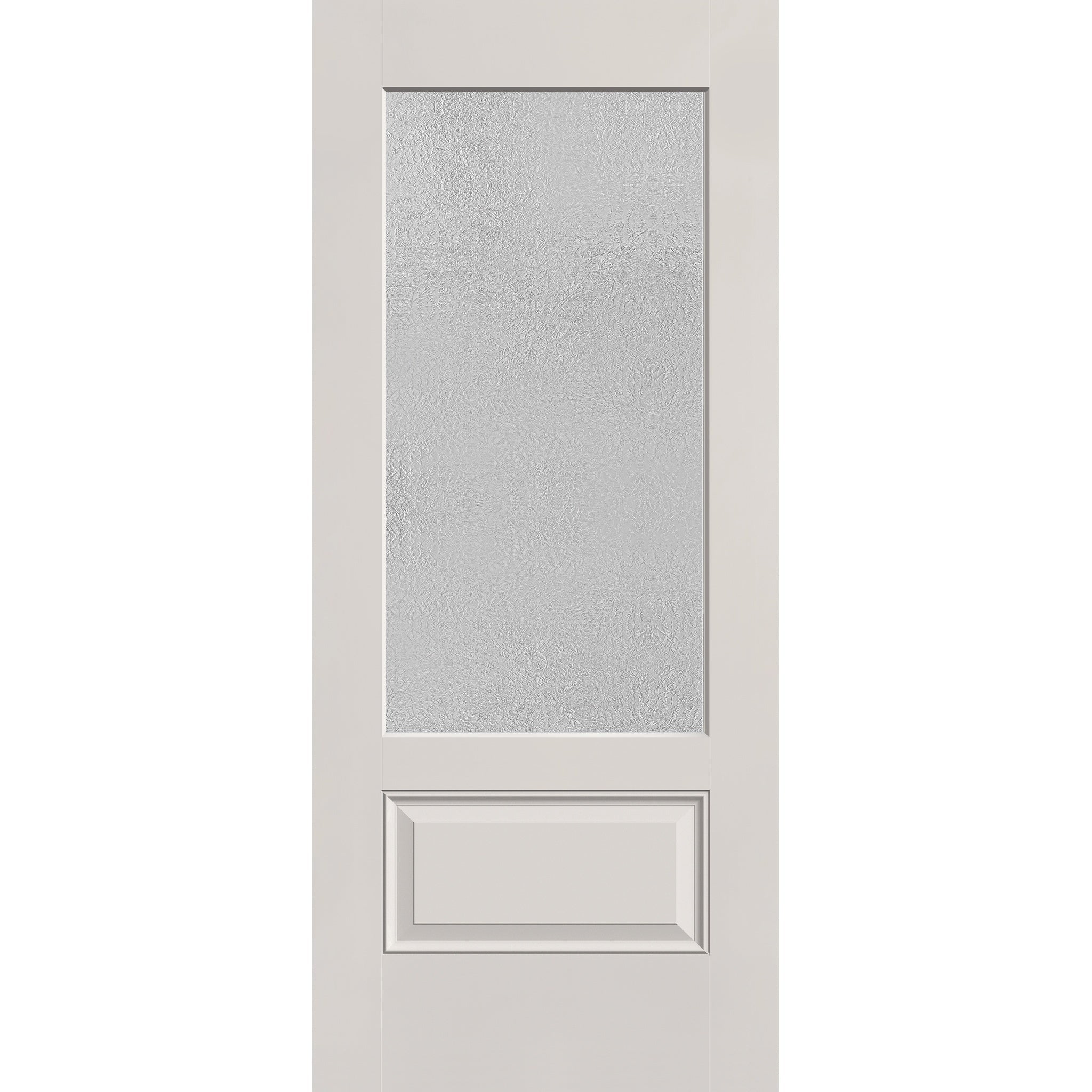 Micro-Granite flush glazed fiberglass entry door, 3/4 lite, 34" x 80", white satin smooth finish