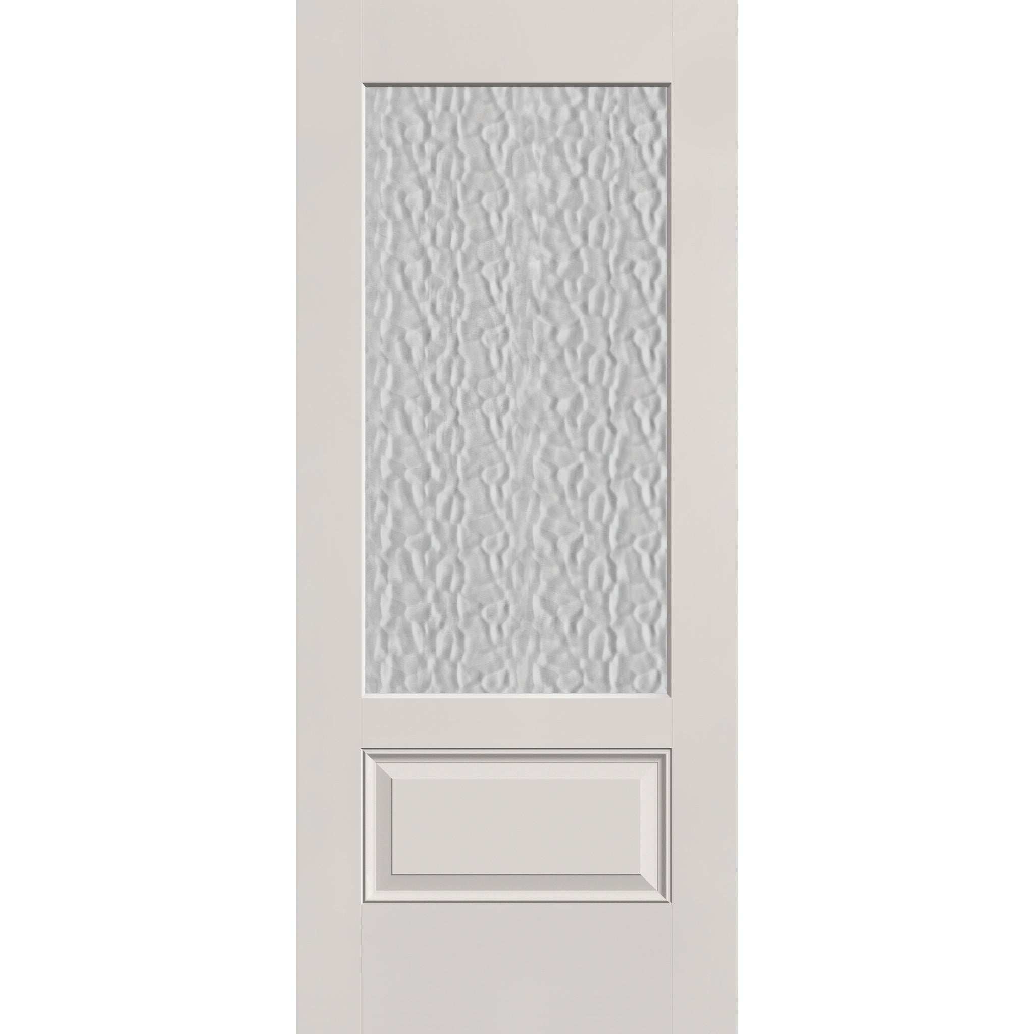 Vapor flush glazed fiberglass entry door, 3/4 lite, 34" x 80", white satin smooth finish