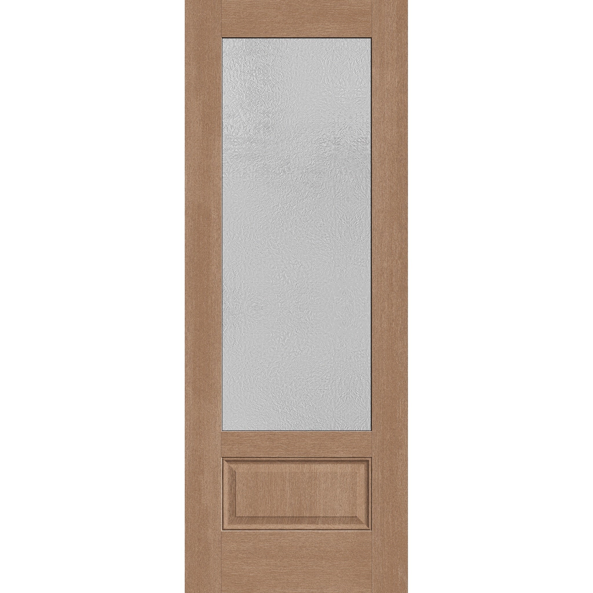 Micro-Granite flush glazed fiberglass entry door, 3/4 lite, 36" x 96", tan woodgrain finish
