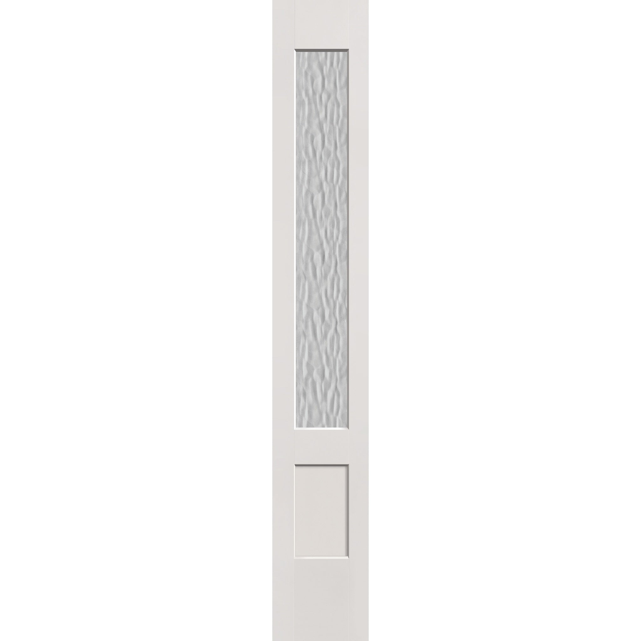 Vapor flush glazed fiberglass sidelite panel, 3/4 lite shaker, 12" x 80", white satin smooth finish