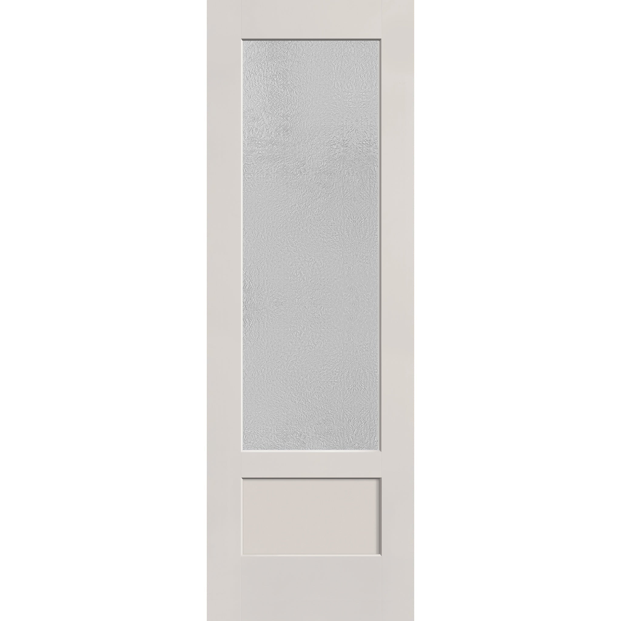 Micro-Granite flush glazed fiberglass entry door, 3/4 lite shaker, 32" x 96", white satin smooth finish