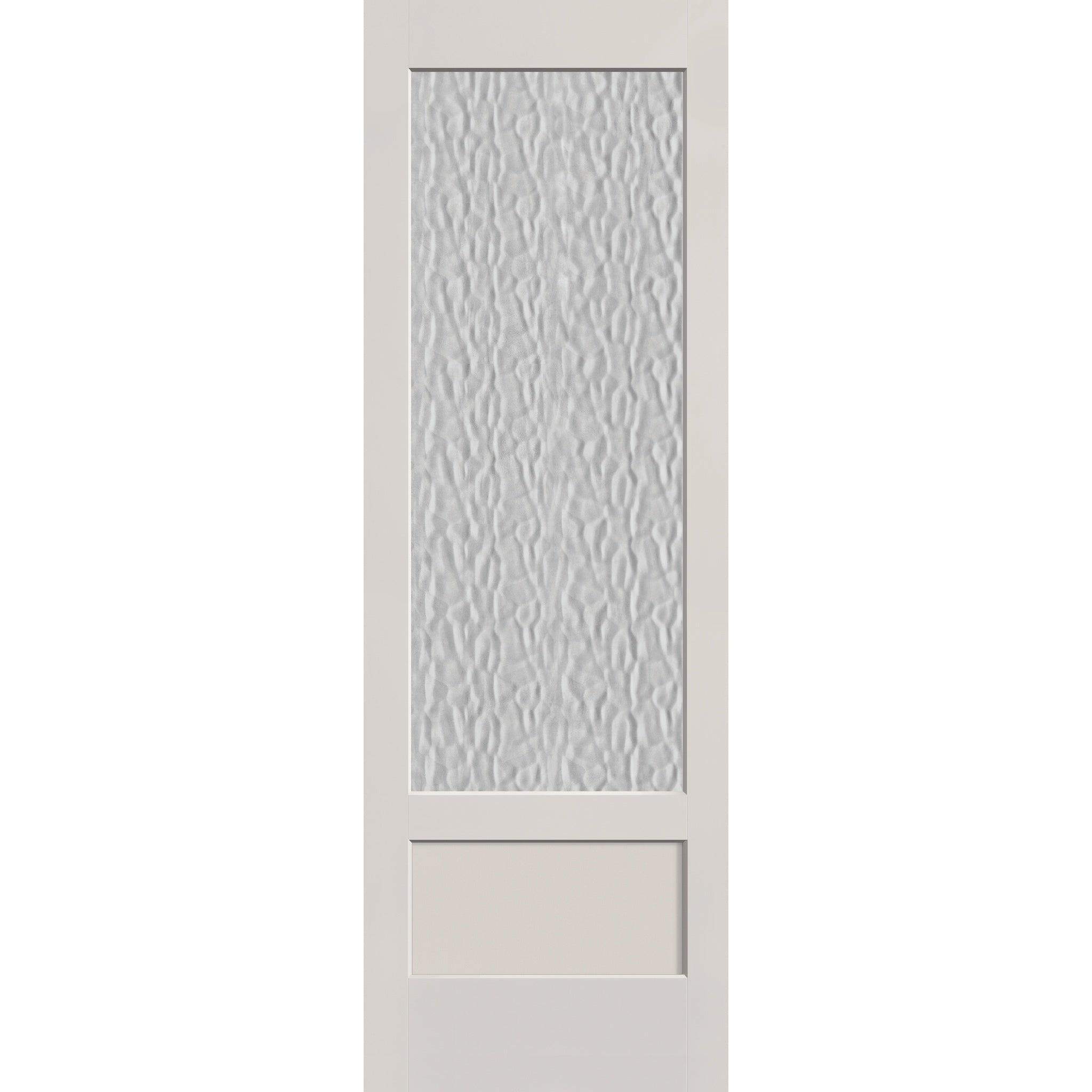 Vapor flush glazed fiberglass entry door, 3/4 lite shaker, 32" x 96", white satin smooth finish