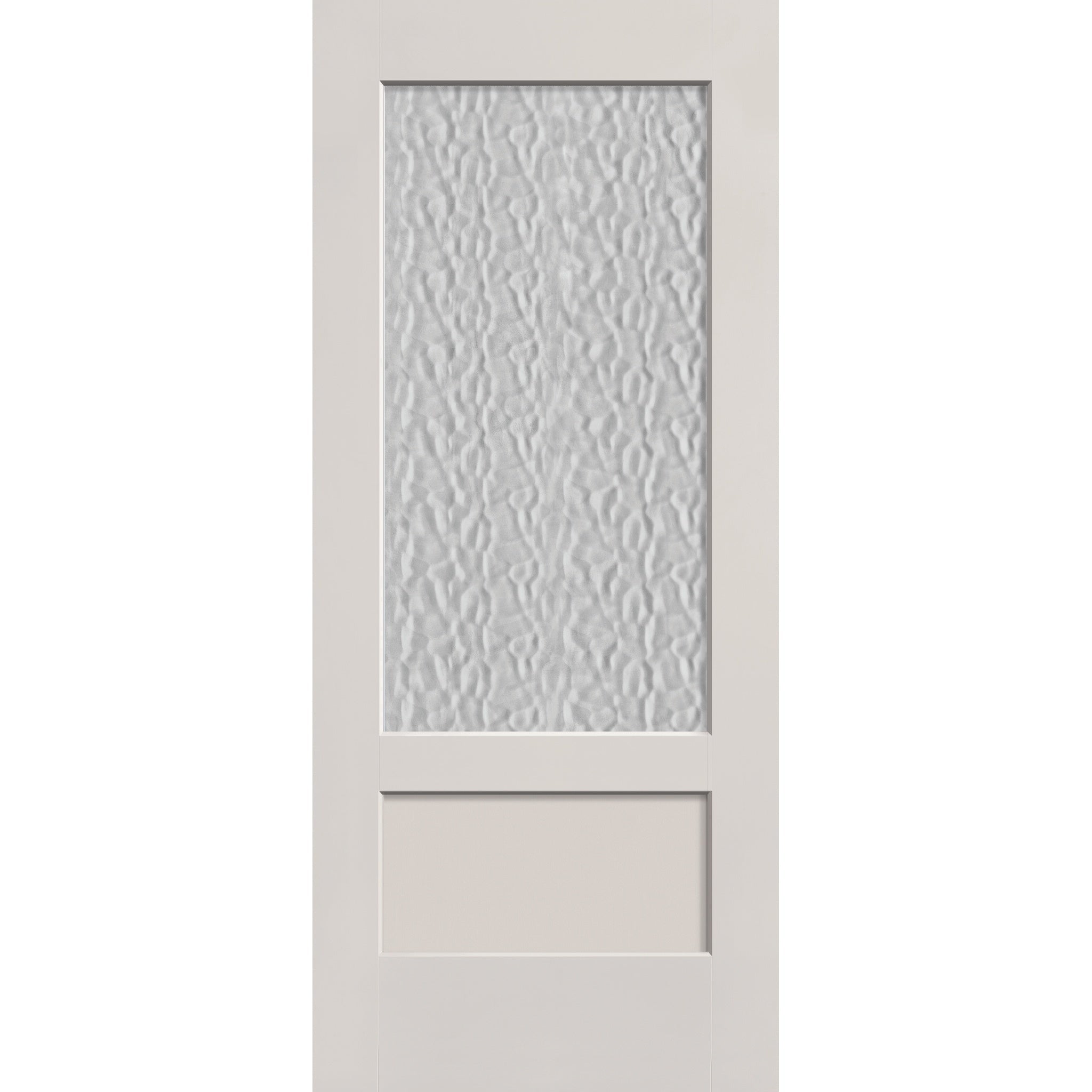 Vapor flush glazed fiberglass entry door, 3/4 lite shaker, 34" x 80", white satin smooth finish