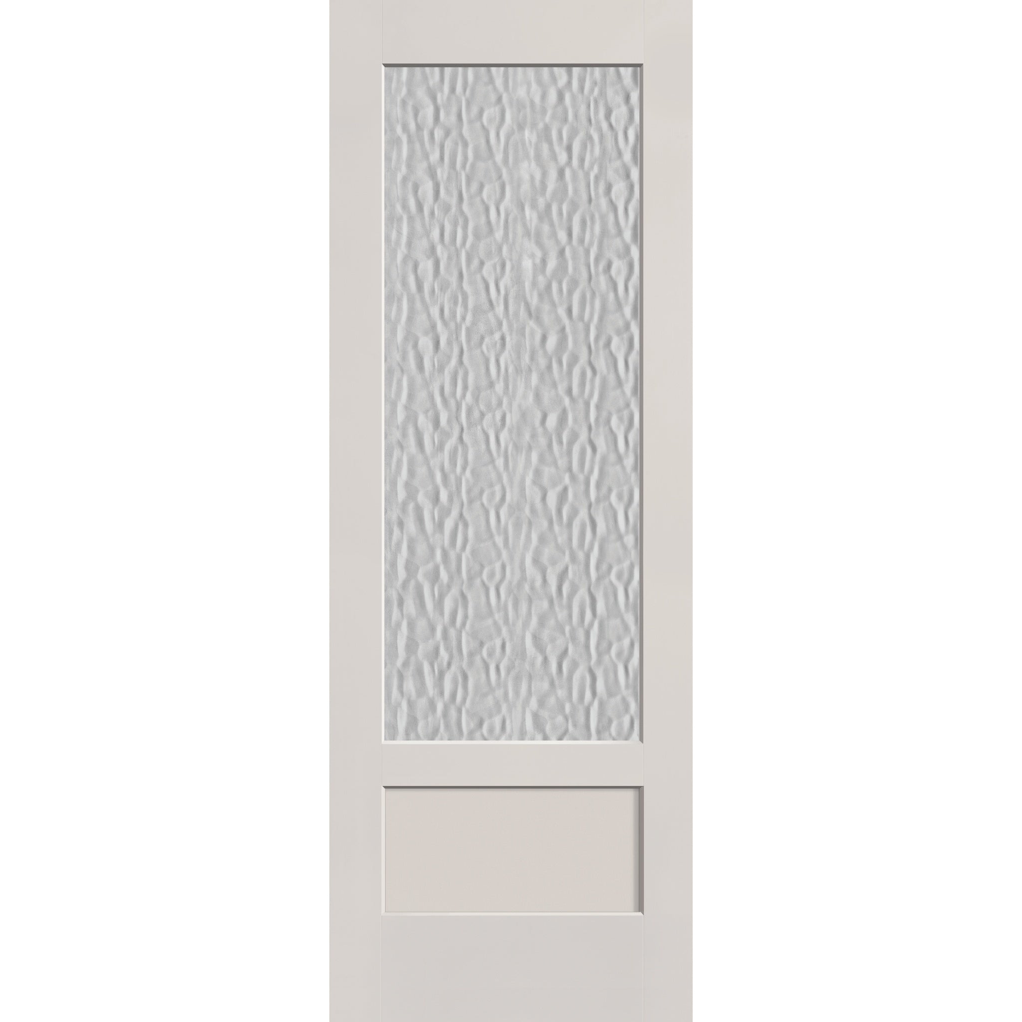 Vapor flush glazed fiberglass entry door, 3/4 lite shaker, 34" x 96", white satin smooth finish