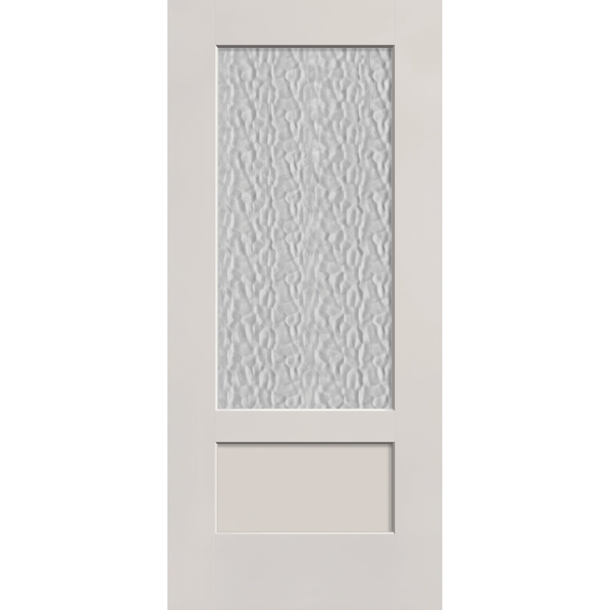Vapor flush glazed fiberglass entry door, 3/4 lite shaker, 36" x 80", white satin smooth finish