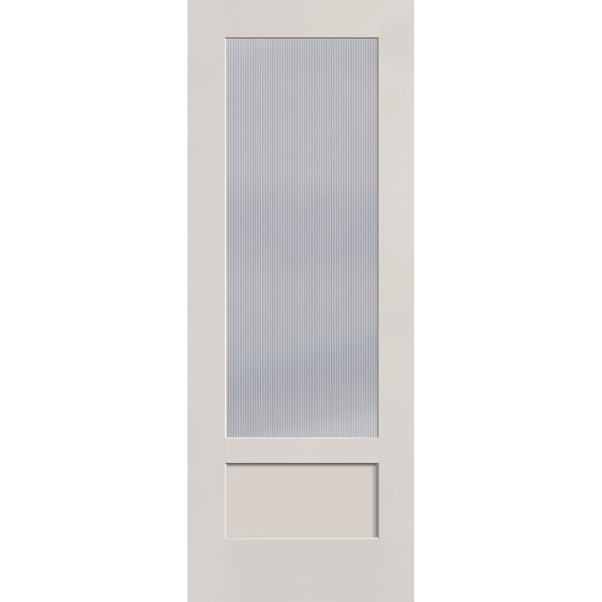 Wide Reed flush glazed fiberglass entry door, 3/4 lite shaker, 36" x 96", white satin smooth finish